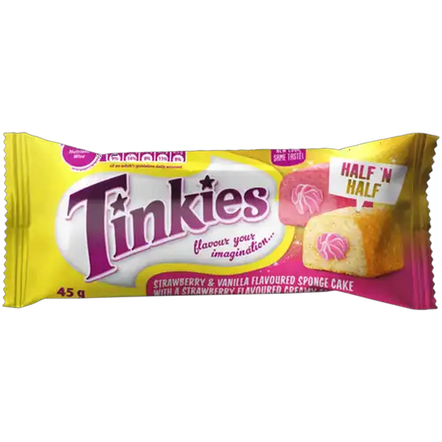 Image of Tinkies Half & Half Strawberry & Vanilla Flavoured Sponge Cake 45g
