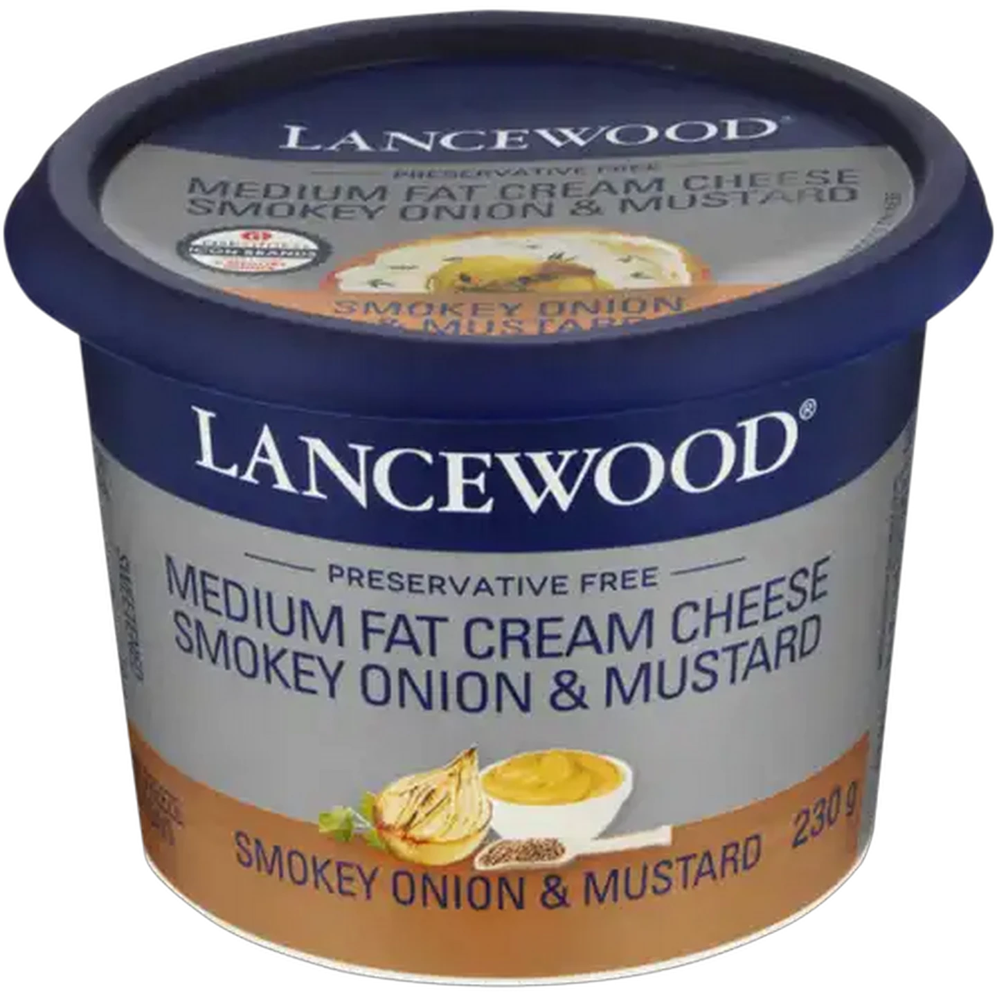 Image of LANCEWOOD Smokey Onion & Mustard Medium Fat Cream Cheese 230g