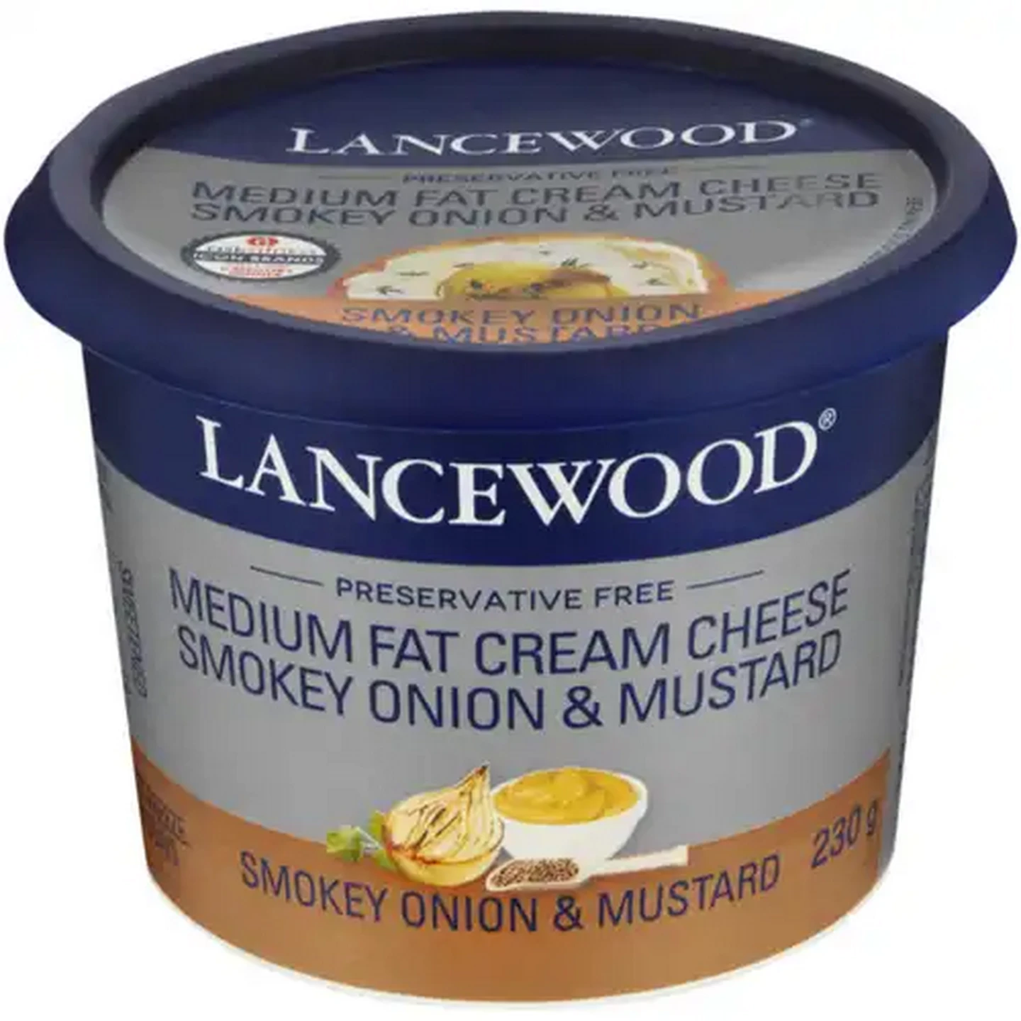 Image of LANCEWOOD Smokey Onion & Mustard Medium Fat Cream Cheese 230g