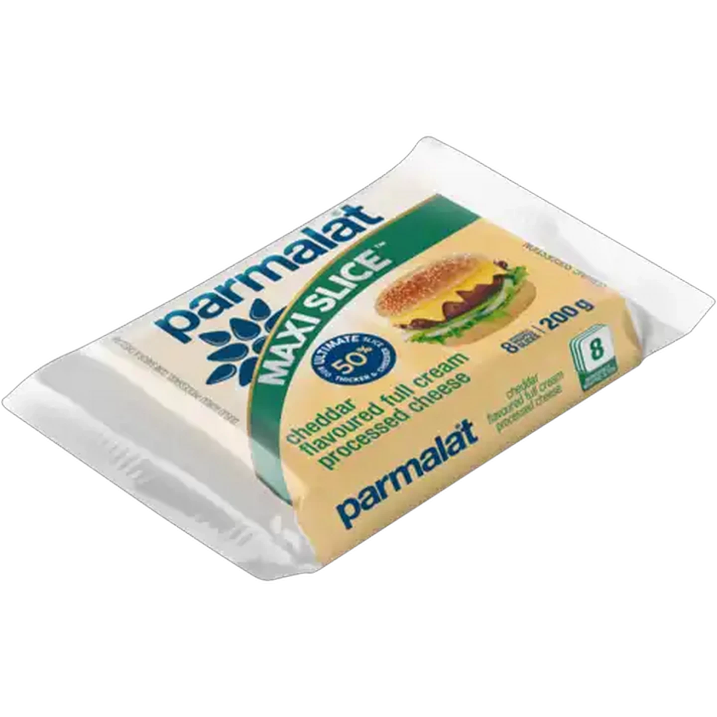 Image of Parmalat Maxi Slice Cheddar Flavoured Full Cream Processed Cheese Slices 200g