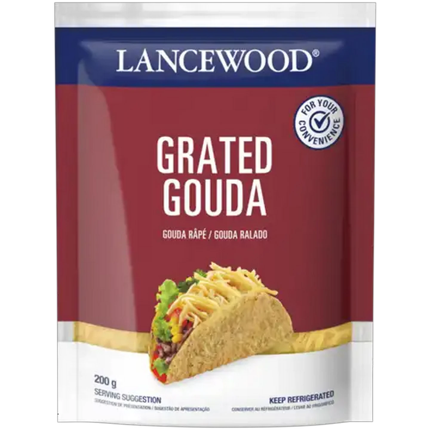 Image of LANCEWOOD Grated Gouda Cheese 200g
