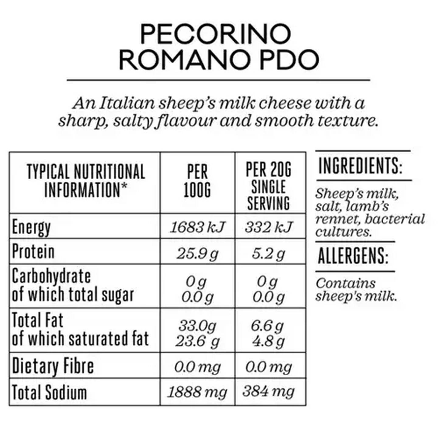 Image of Forage And Feast Pecorino Romano DOP 150g