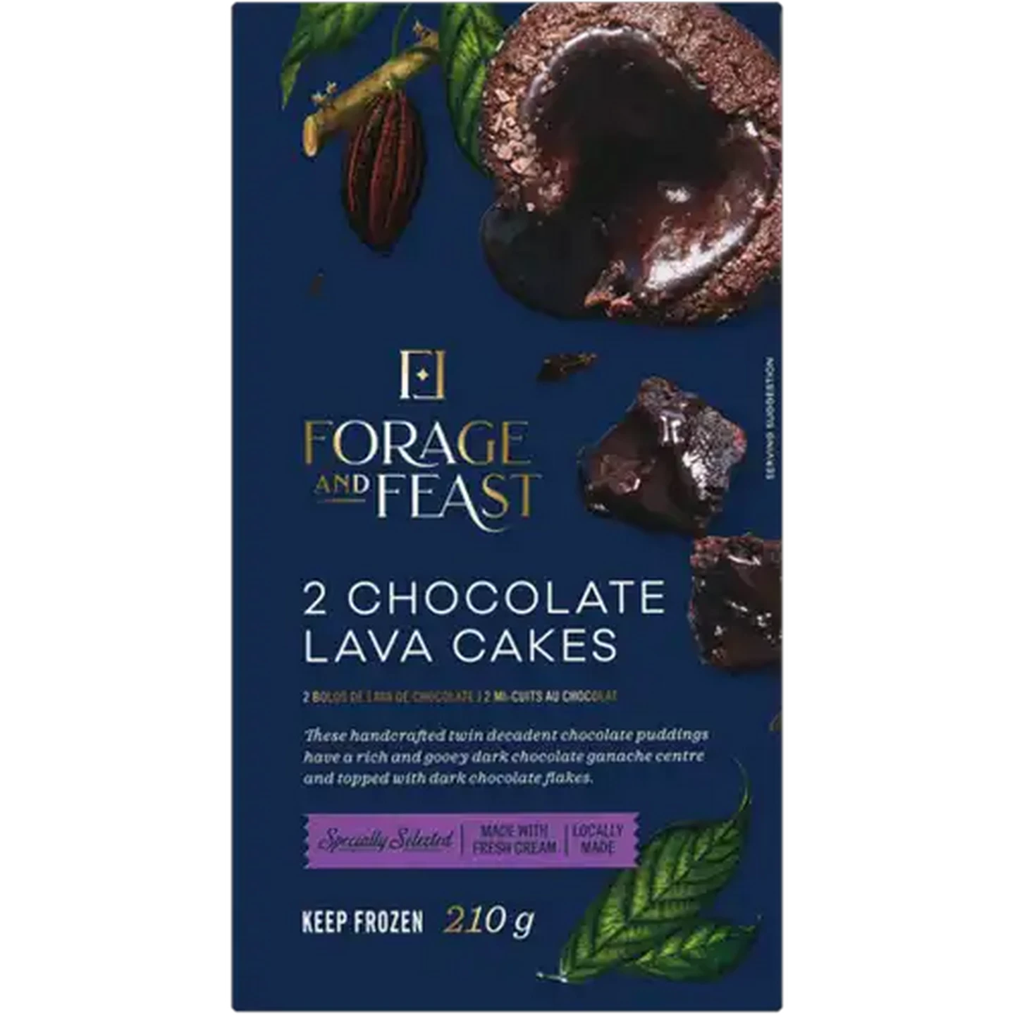 Image of Forage And Feast Frozen Chocolate Lava Cakes 2 Pack