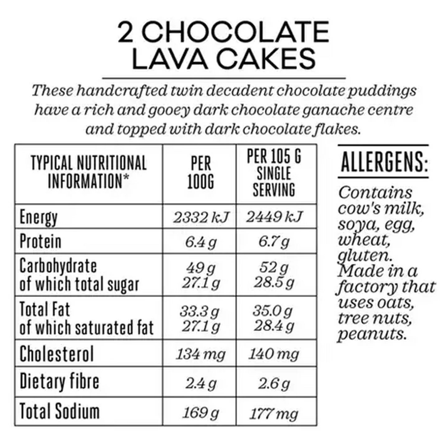 Image of Forage And Feast Frozen Chocolate Lava Cakes 2 Pack