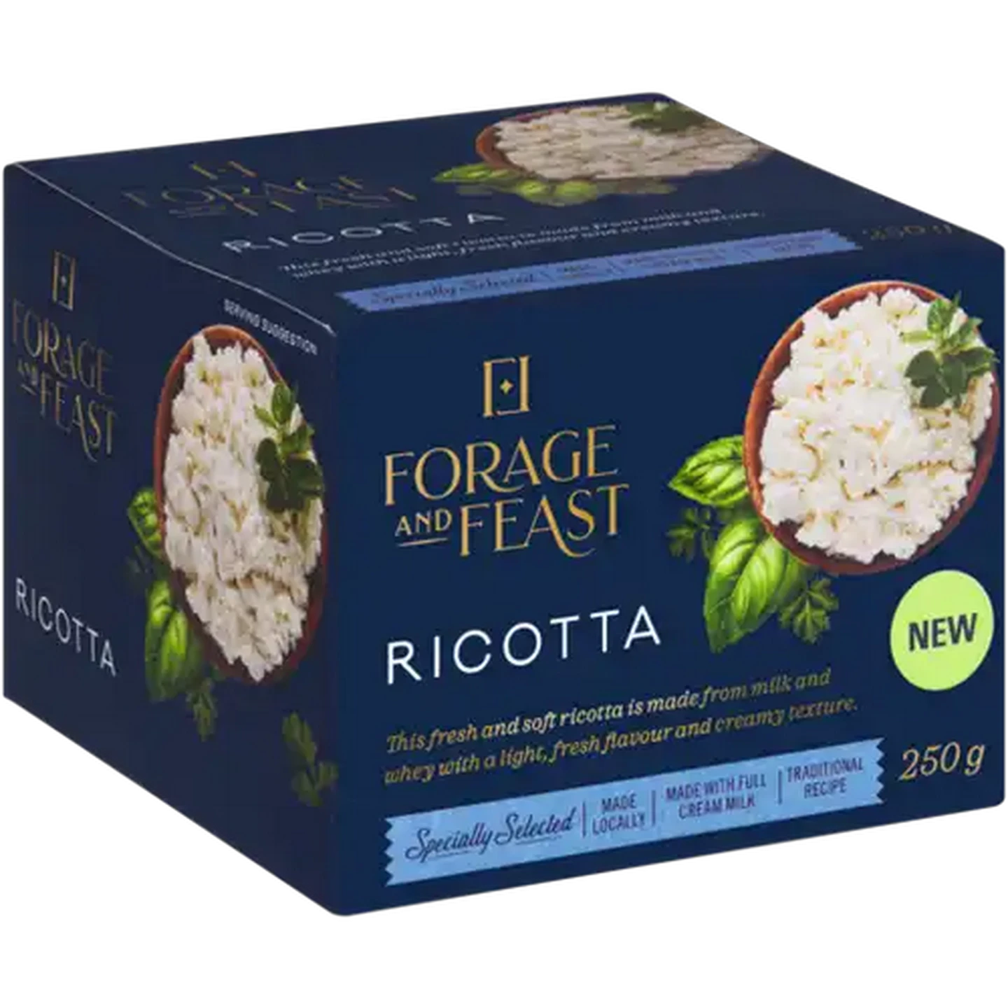 Image of Forage And Feast Ricotta Soft Cheese Tub 250g