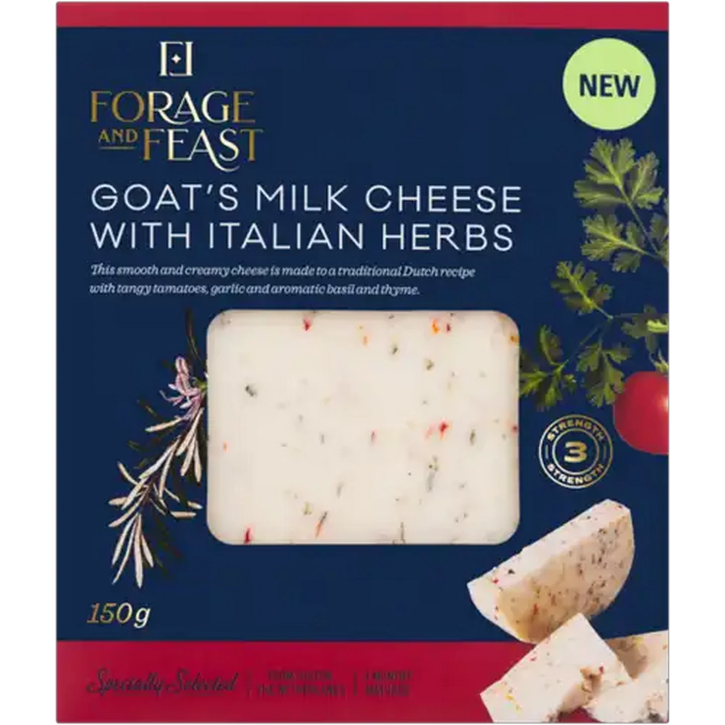 Image of Forage And Feast Goat's Milk Cheese With Italian Herbs 150g