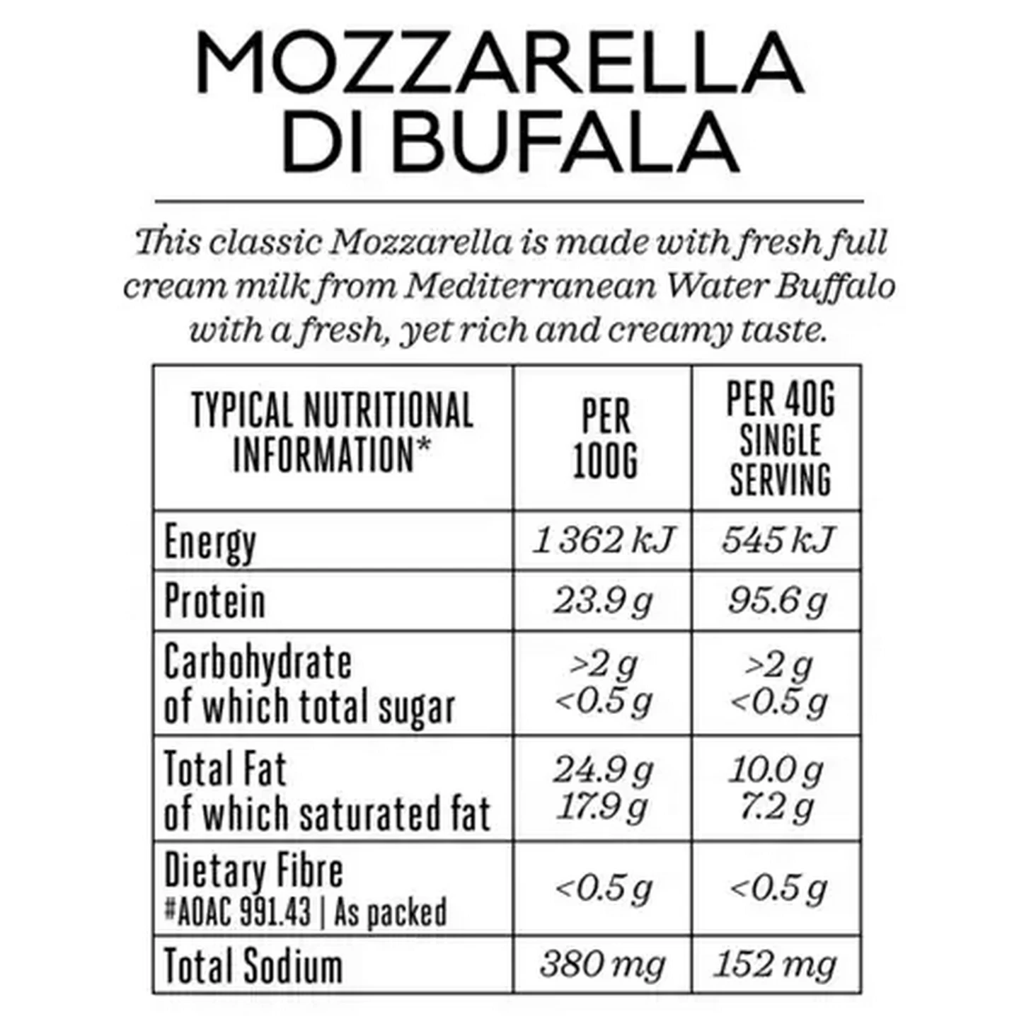 Image of Forage And Feast Mozzarella Di Bufala 120g