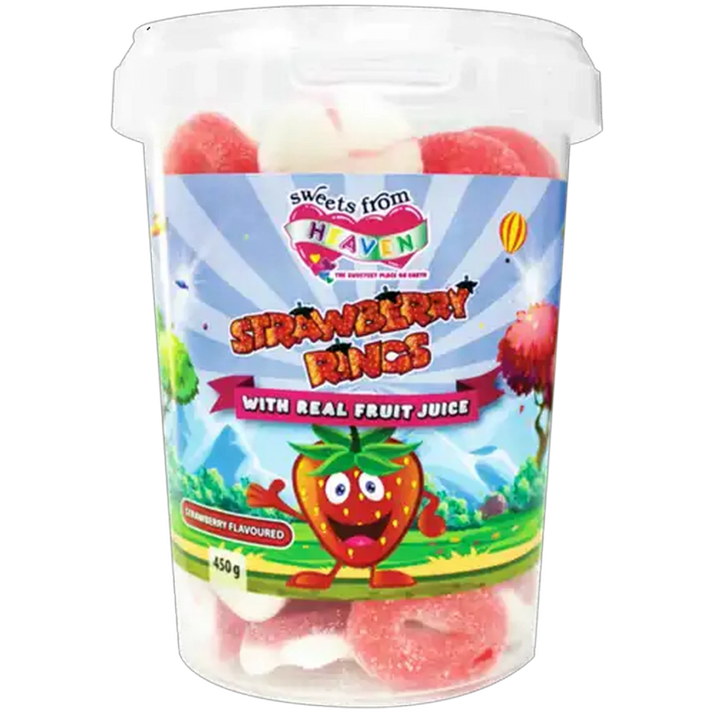 Image of Sweets From Heaven Strawberry Rings Candy Tub 450g