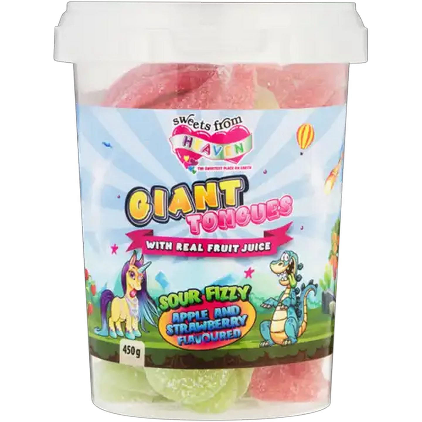 Image of Sweets From Heaven Sour Fizzy Giant Tongues Tub 450g