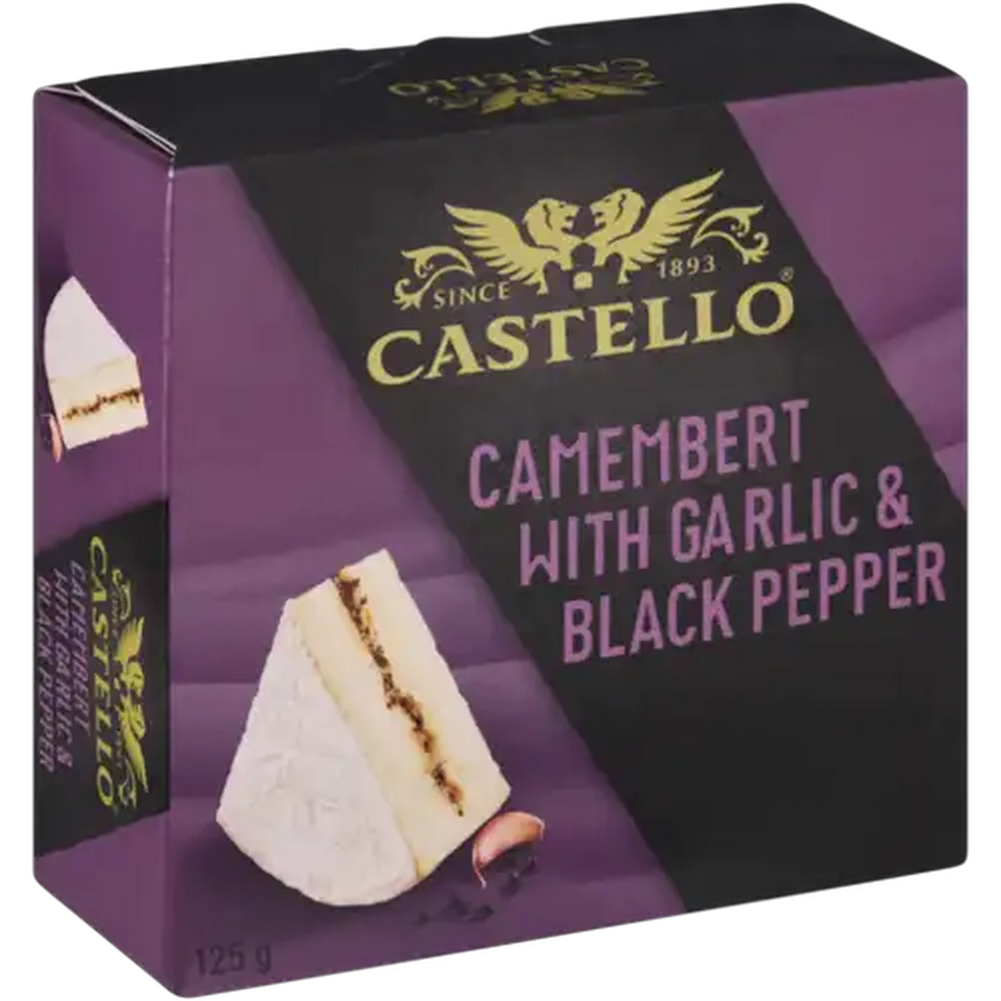 Image of Castello Camembert With Garlic & Black Pepper Cheese Pack 125g