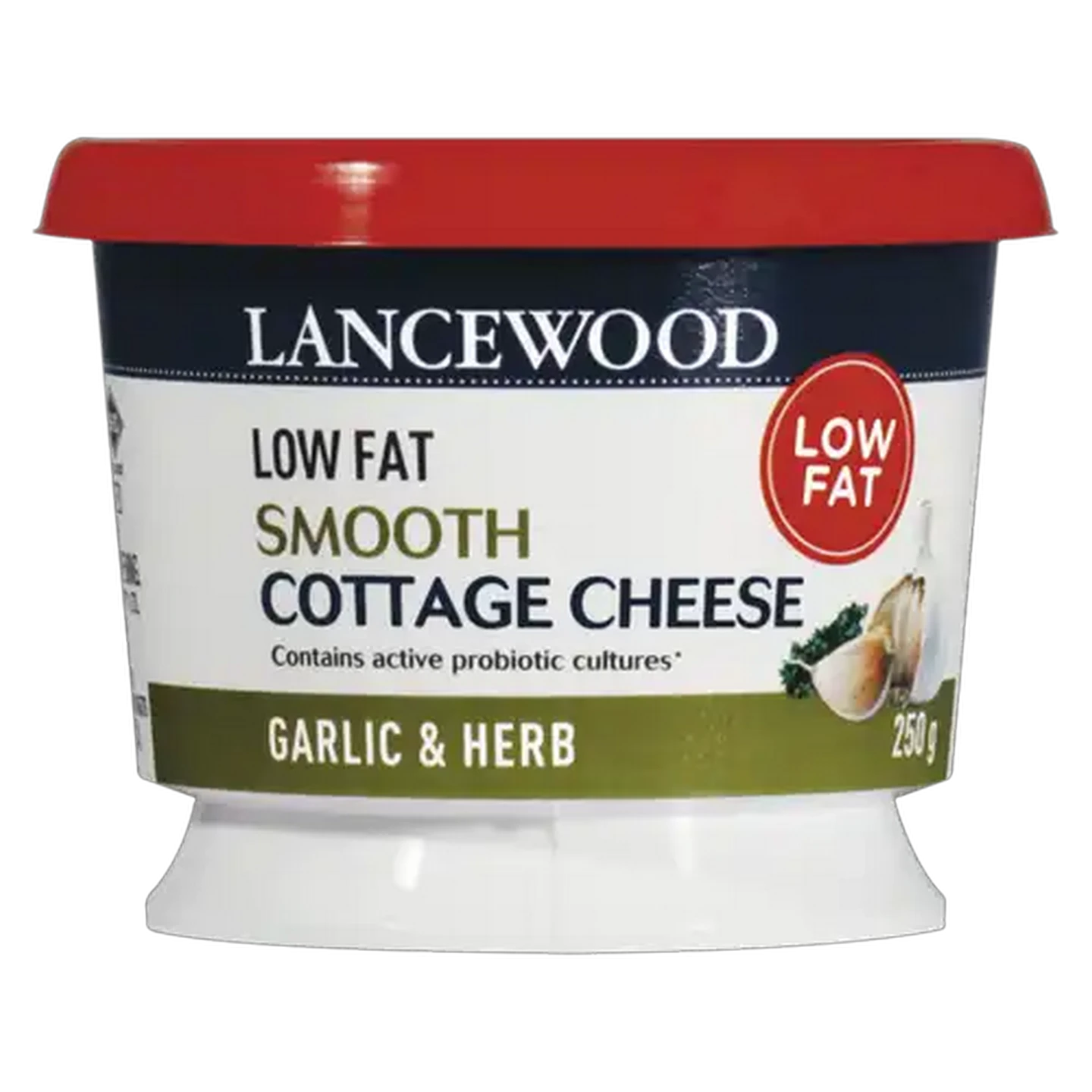 Image of LANCEWOOD Smooth Low Fat Garlic & Herb Cottage Cheese 250g