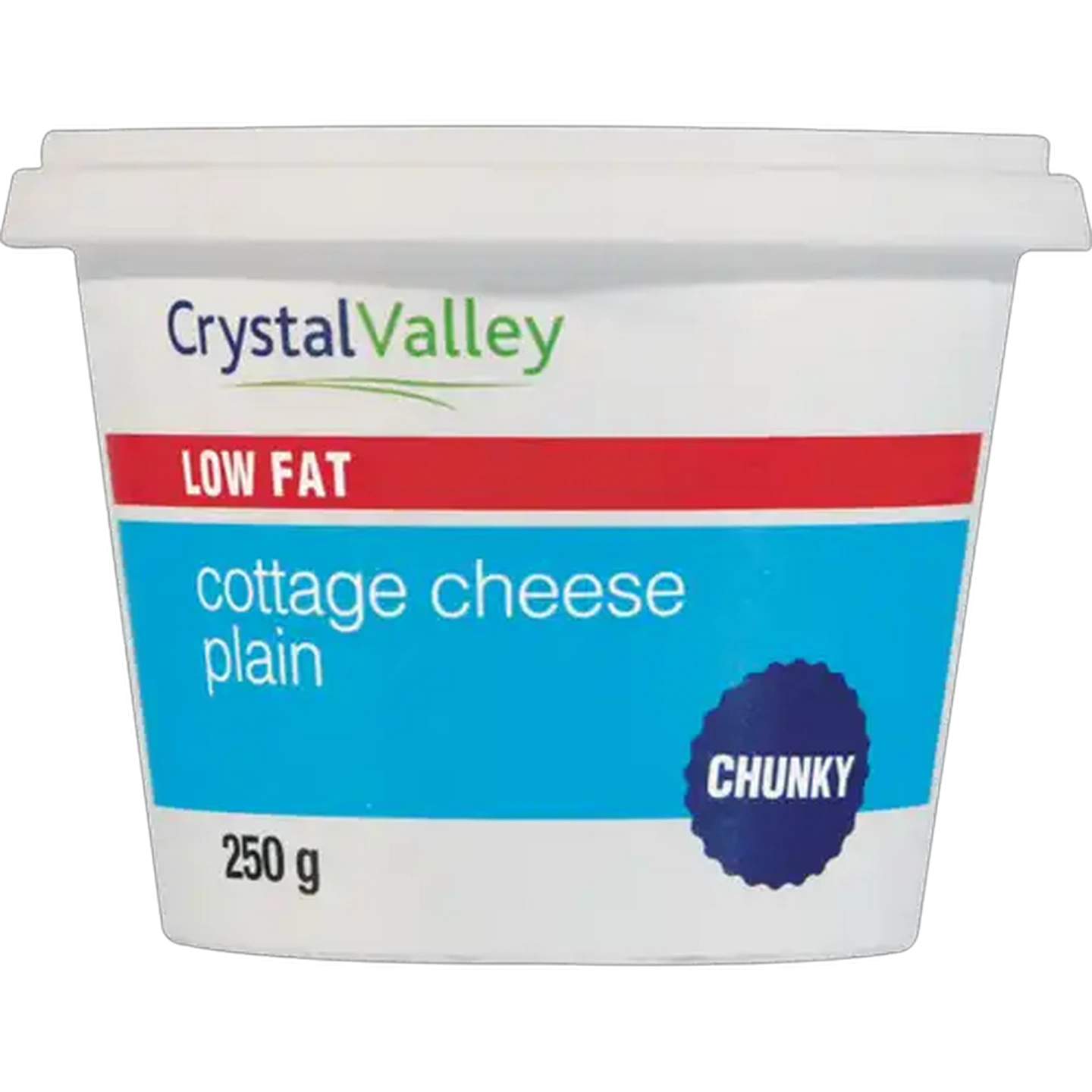 Image of Crystal Valley Plain Chunky Low Fat Cottage Cheese 250g