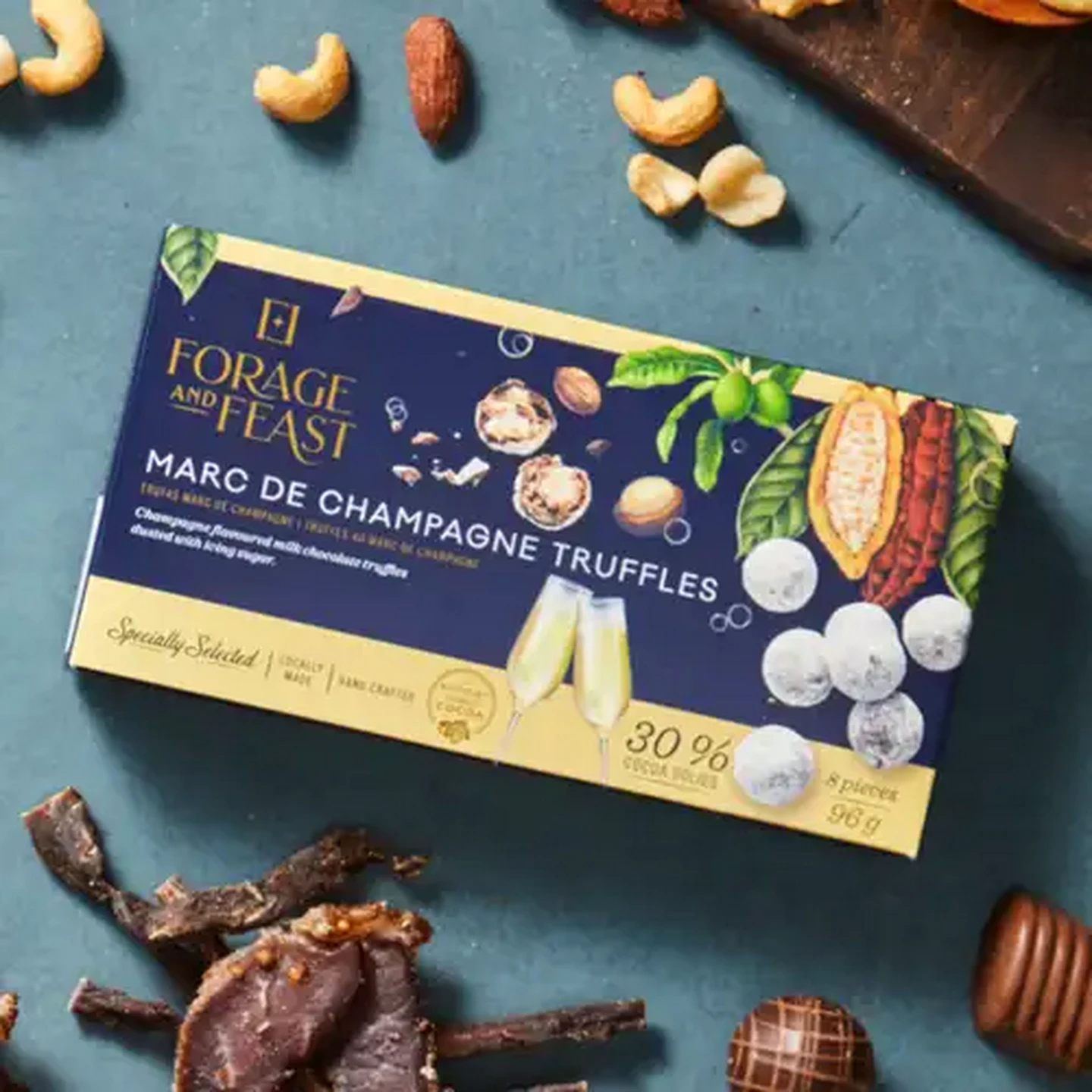 Image of Forage And Feast Marc de Champagne Truffles 8 Piece
