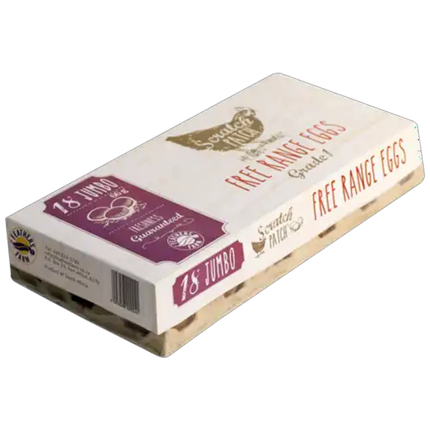 Image of Feathers Farm Scratch Patch Jumbo Free Range Eggs 18 x 66g