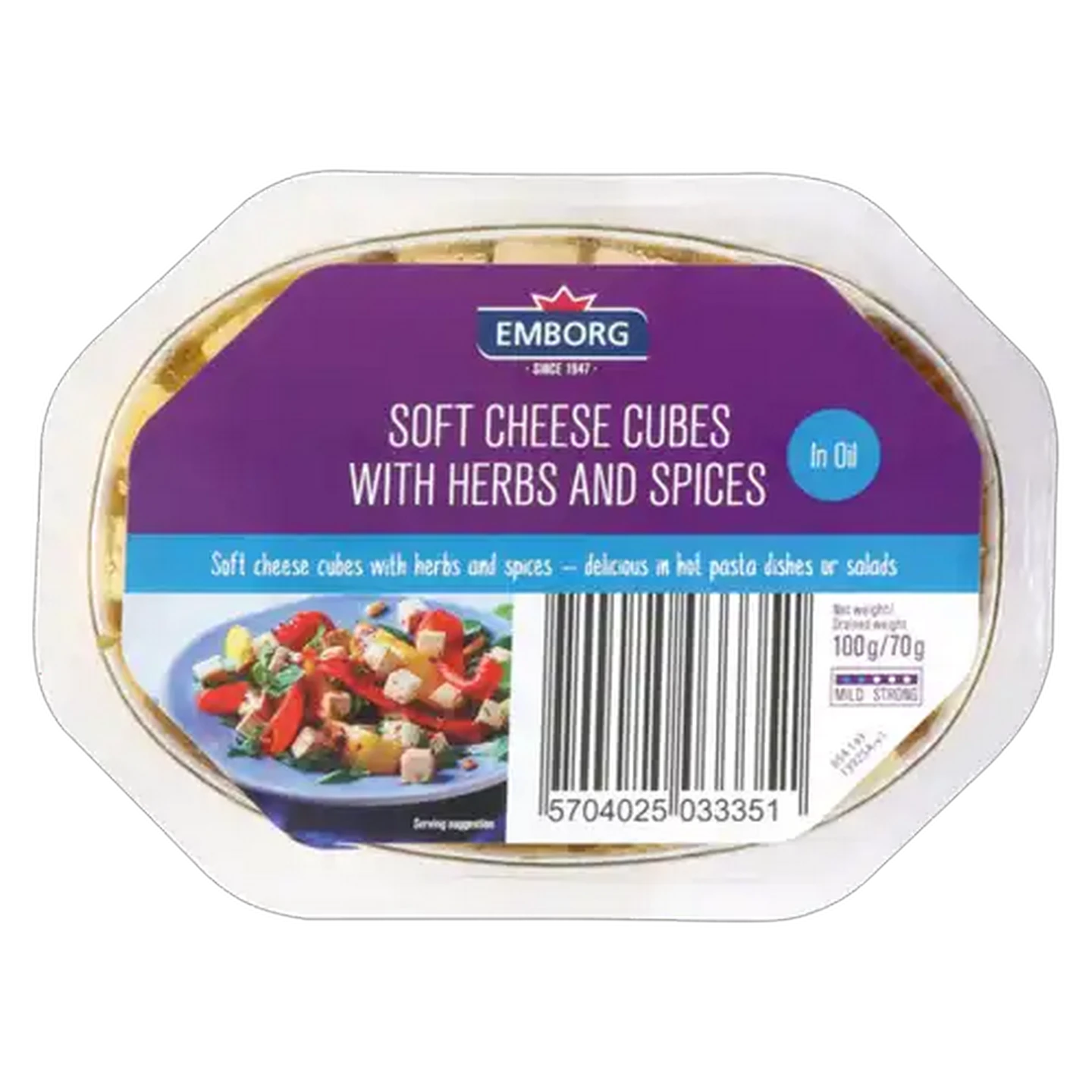 Image of Emborg Soft Cheese Cubes With Herbs & Spices 100g