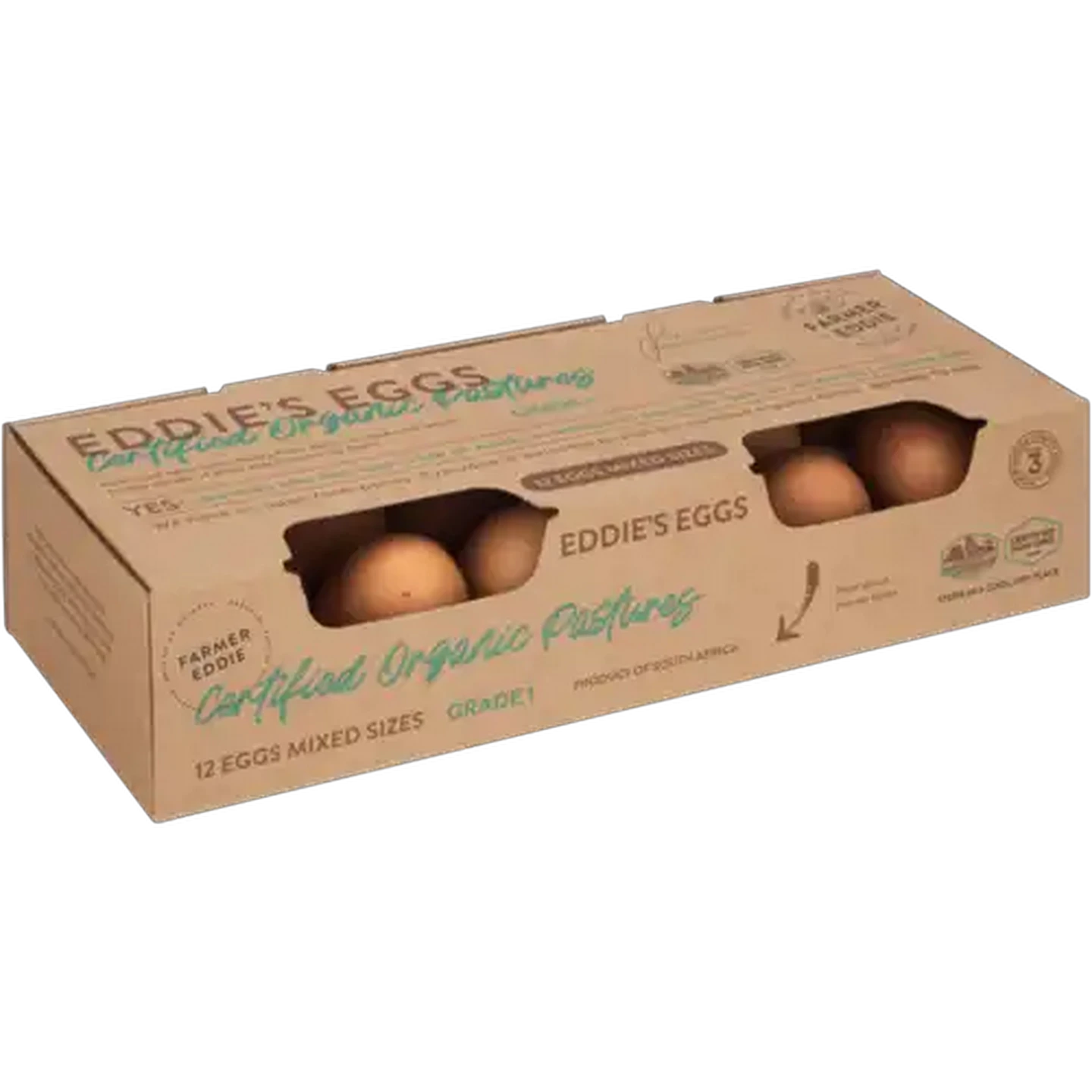 Image of Farmer Eddie Eggs Mixed Sizes Organic Eggs 12 Pack