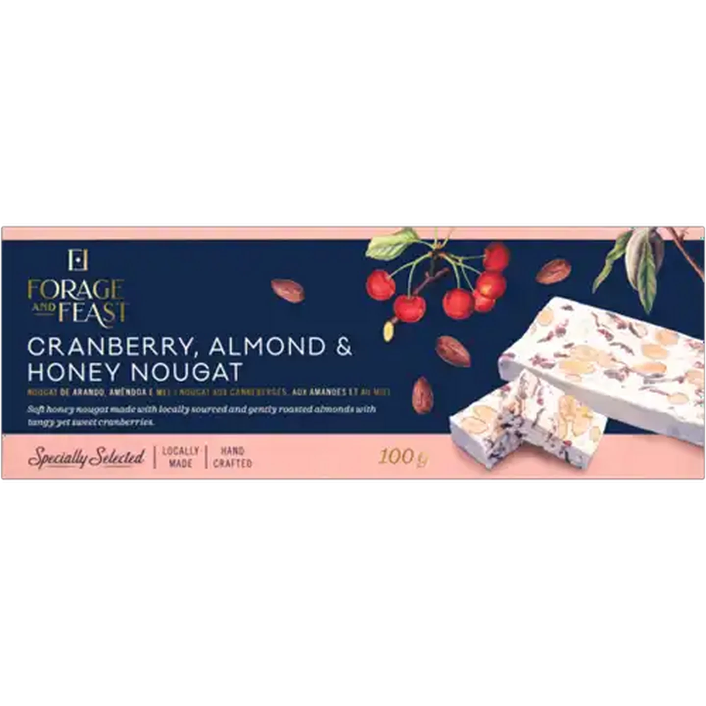 Image of Forage And Feast Cranberry, Almond & Honey Nougat 100g