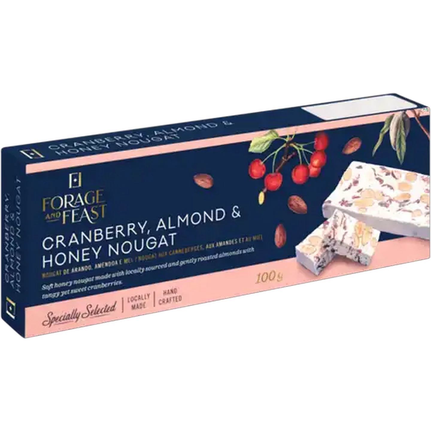 Image of Forage And Feast Cranberry, Almond & Honey Nougat 100g