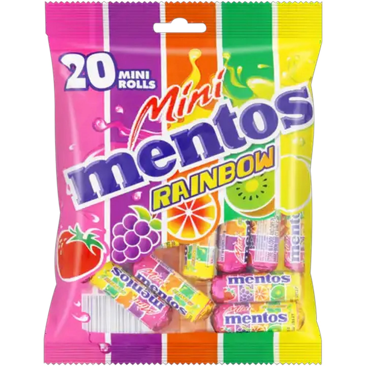 Image of Mentos Rainbow Mini Rolls 20 Pack