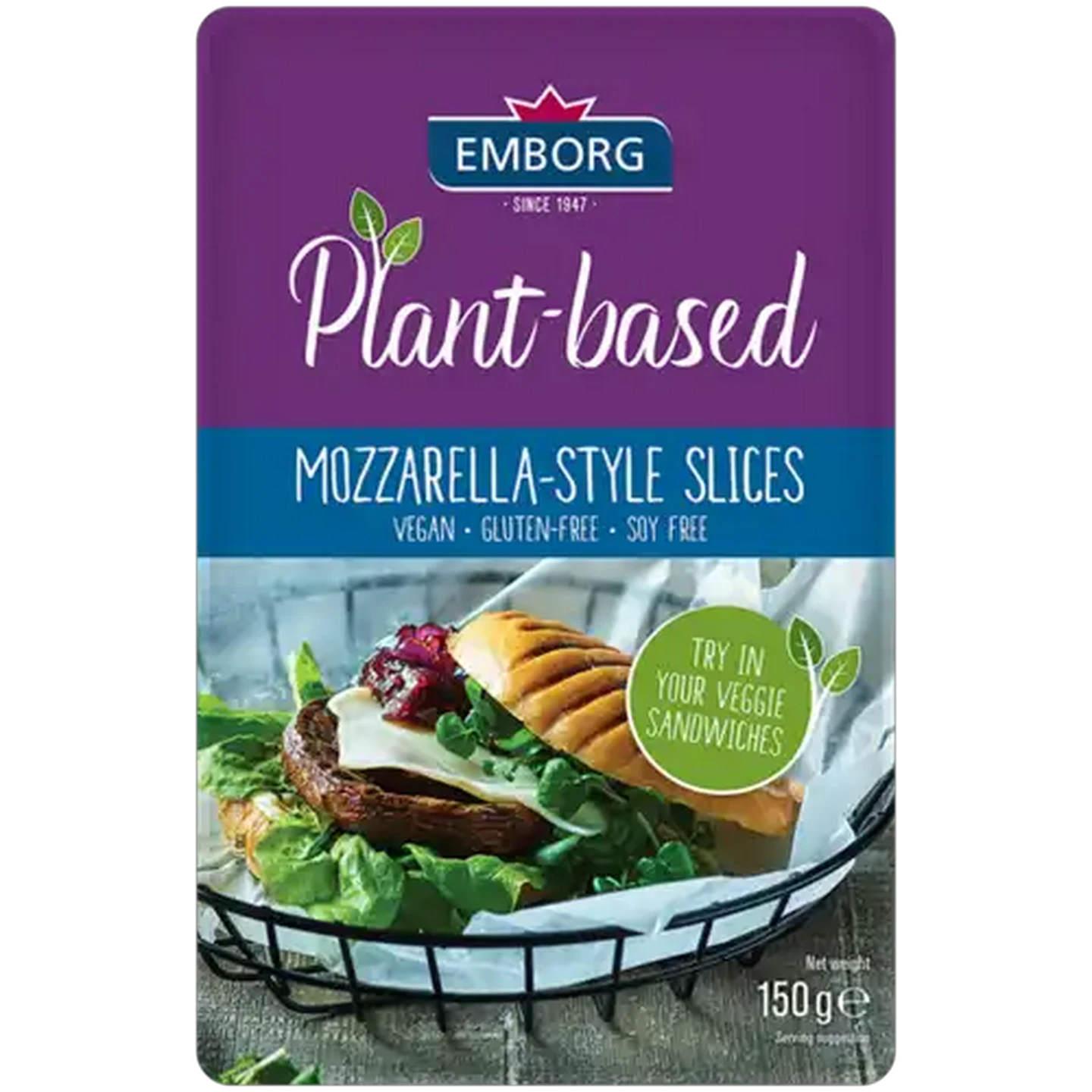 Image of Emborg Plant-Based Mozzarella-Style Slices 150g