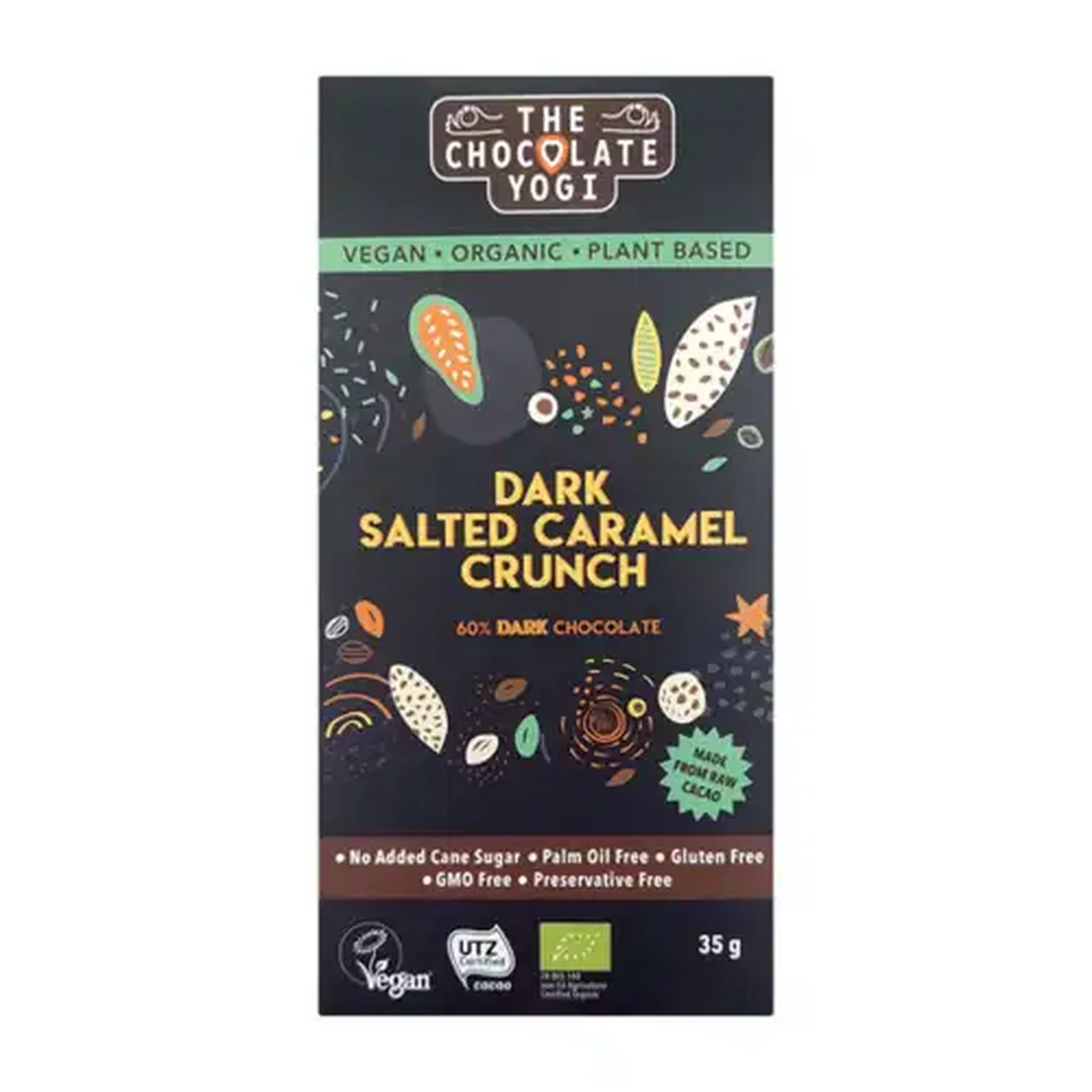 Image of The Chocolate Yogi Dark Salted Caramel Crunch Chocolate 35g