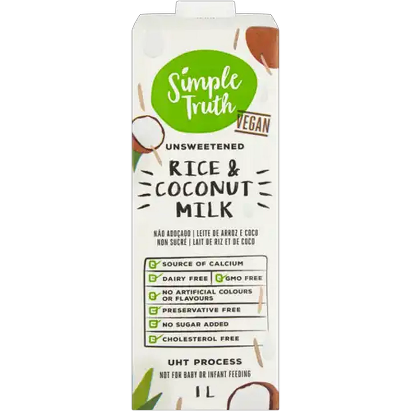 Image of Simple Truth Unsweetened Rice & Coconut Milk 1L