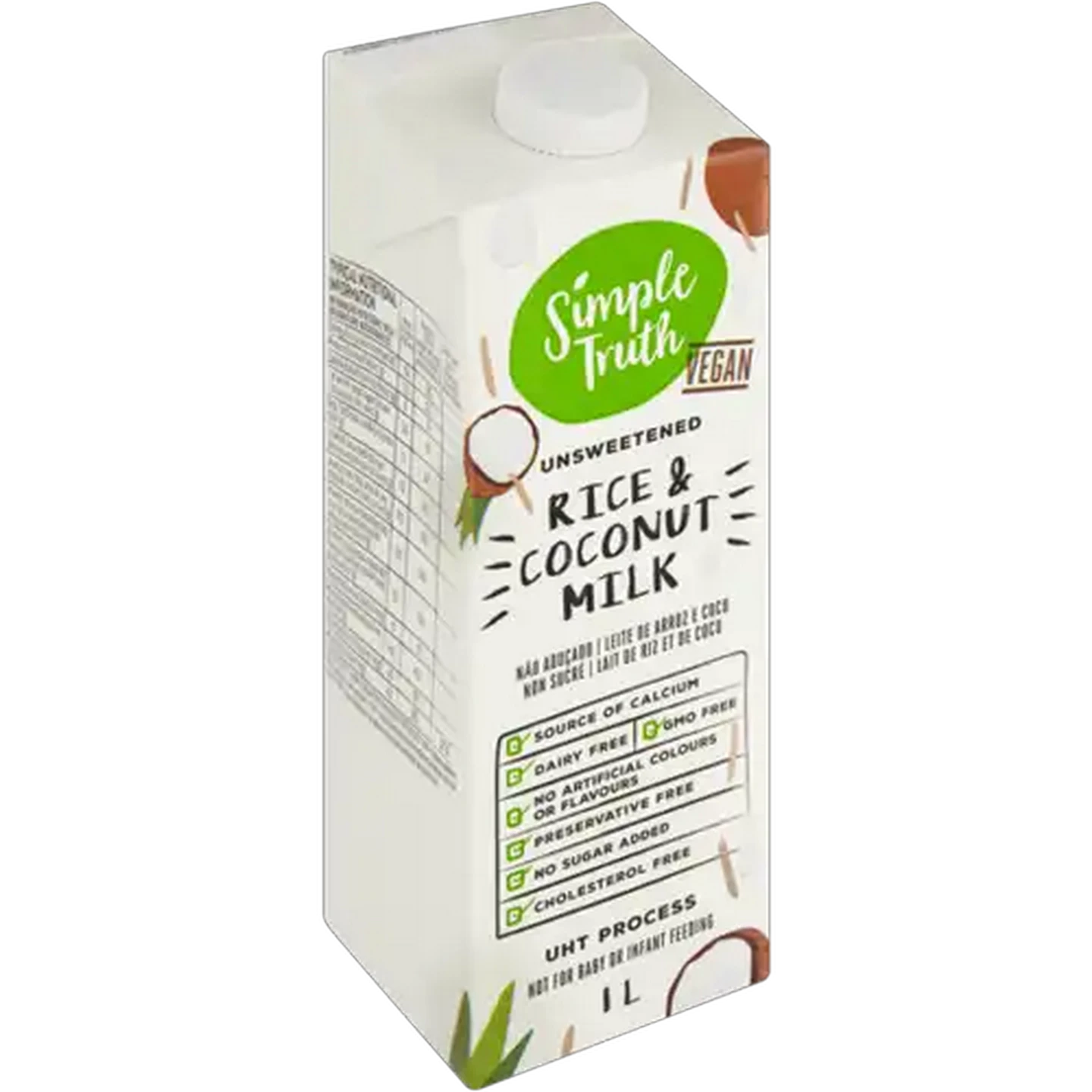 Image of Simple Truth Unsweetened Rice & Coconut Milk 1L