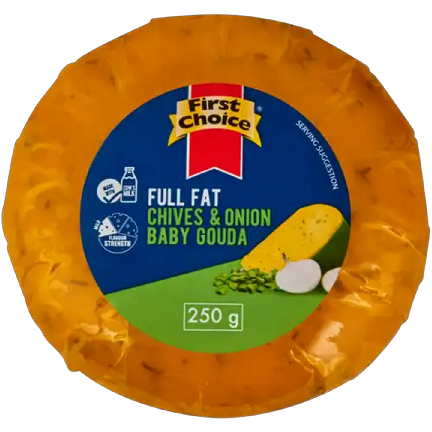 Image of First Choice Chives & Onion Full Fat Baby Gouda 250g