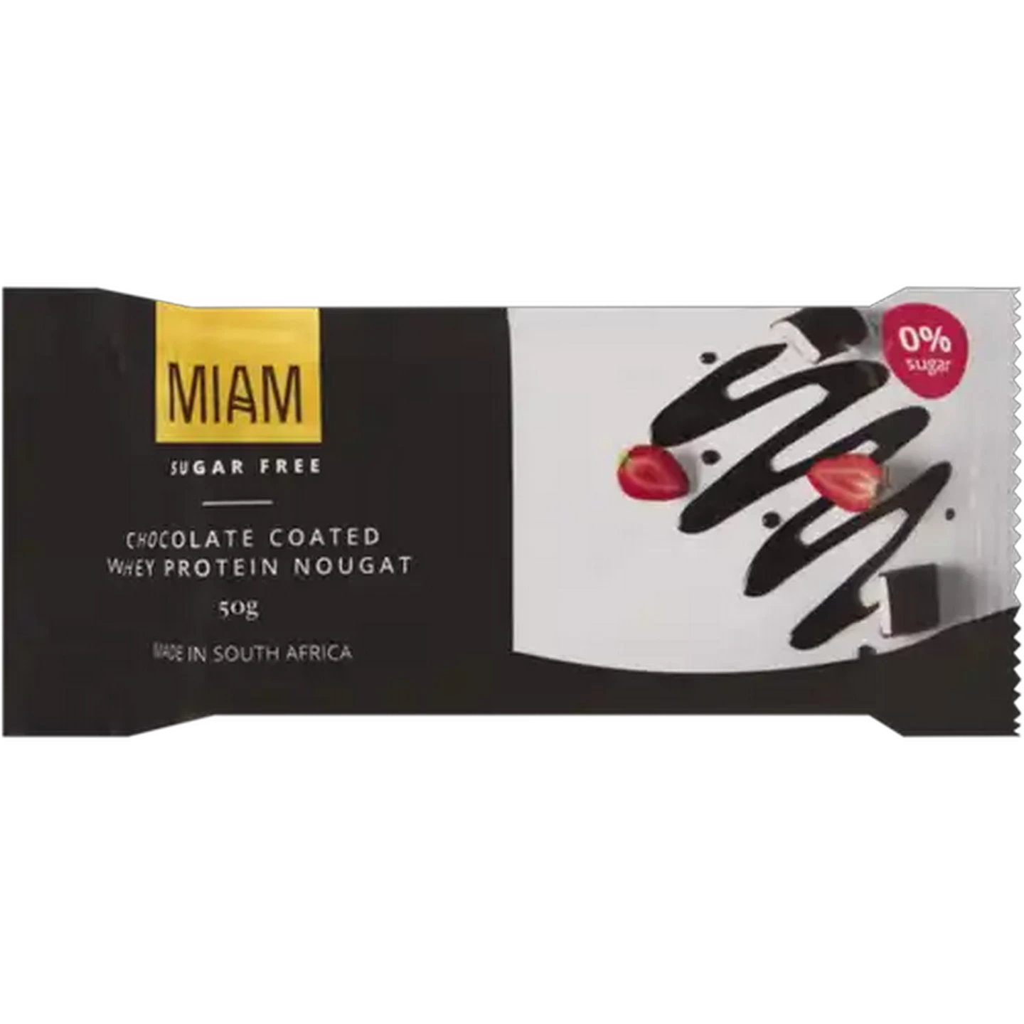 Image of Miam Strawberry Flavour Whey Nougat Protein Bar 50g