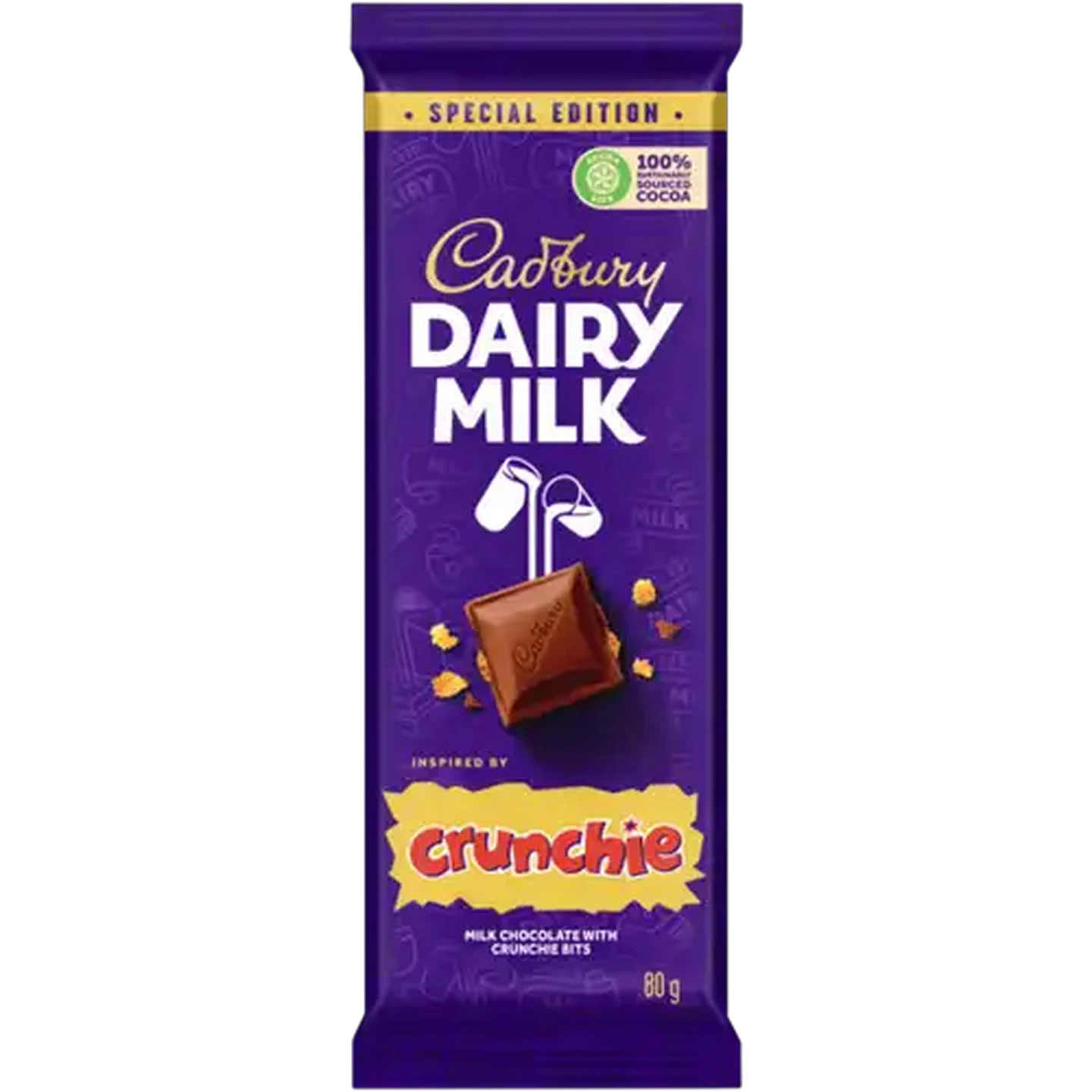Image of Cadbury Dairy Milk Crunchie Chocolate Slab 80g