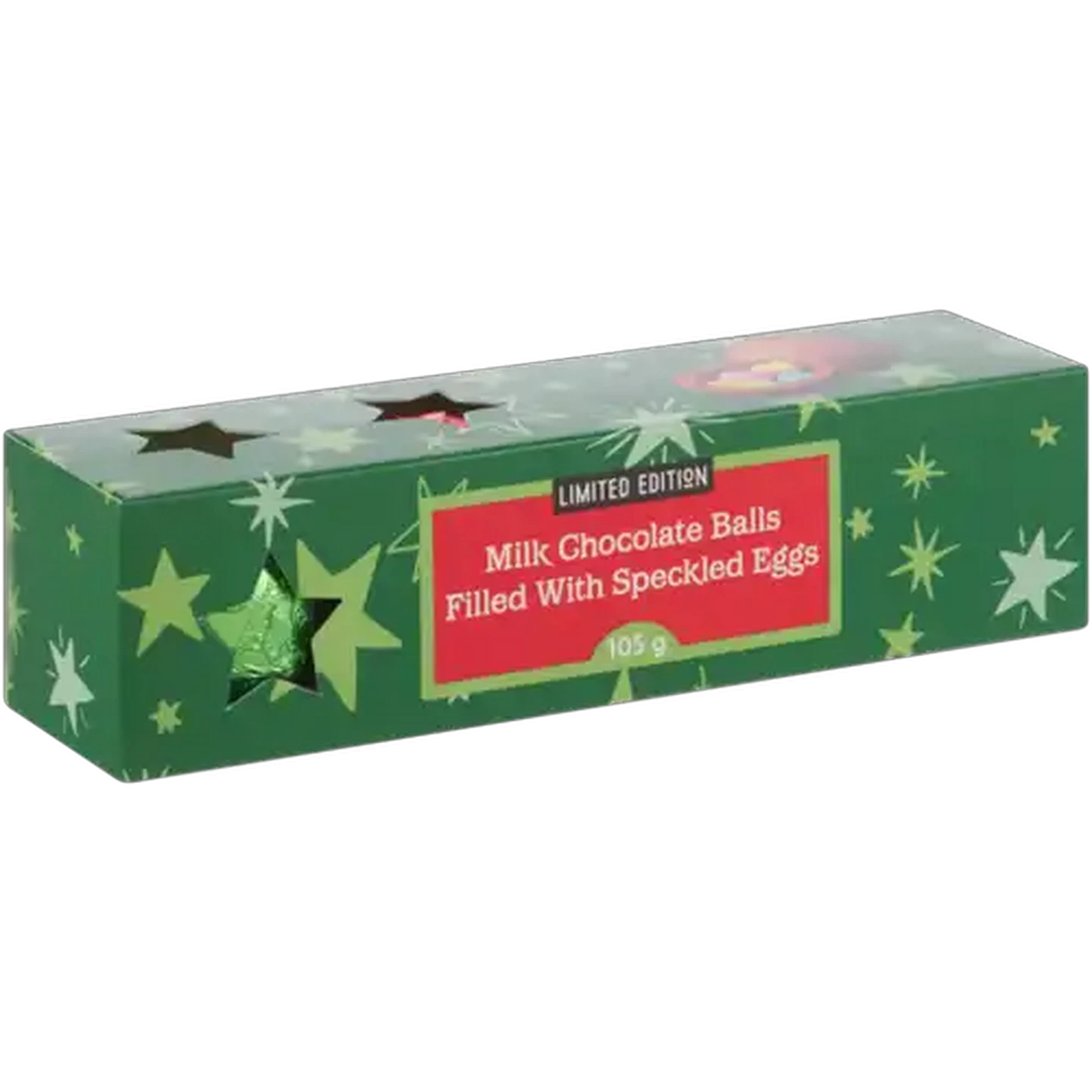 Image of Limited Edition Milk Chocolate Balls Filled With Speckled Eggs Xmas Gift Box 105g
