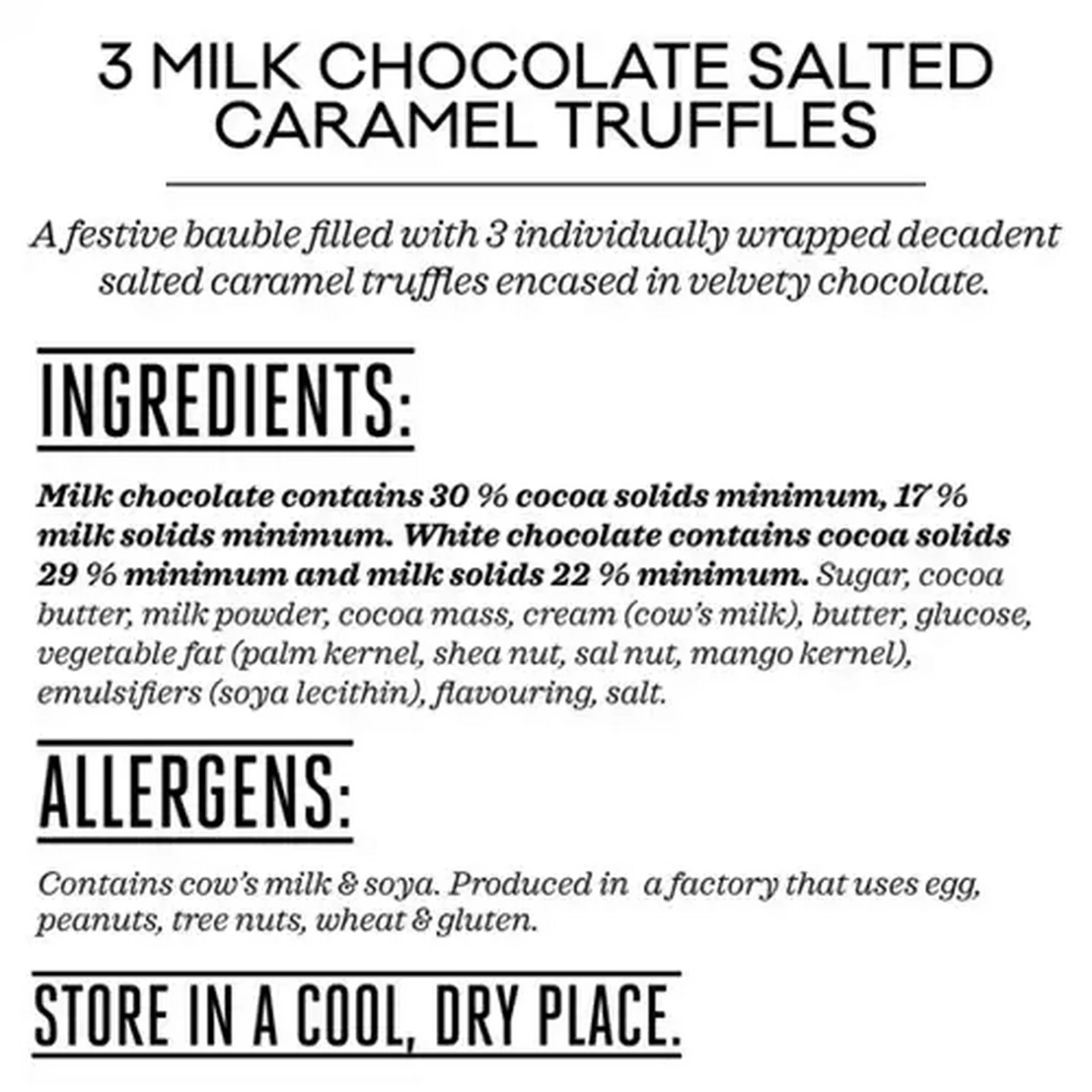 Image of Forage And Feast Limited Edition Milk Chocolate Salted Caramel Truffles Bauble 40g
