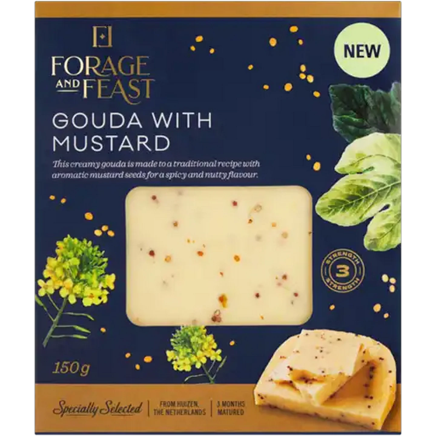 Image of Forage And Feast Mature Gouda Cheese With Mustard 150g
