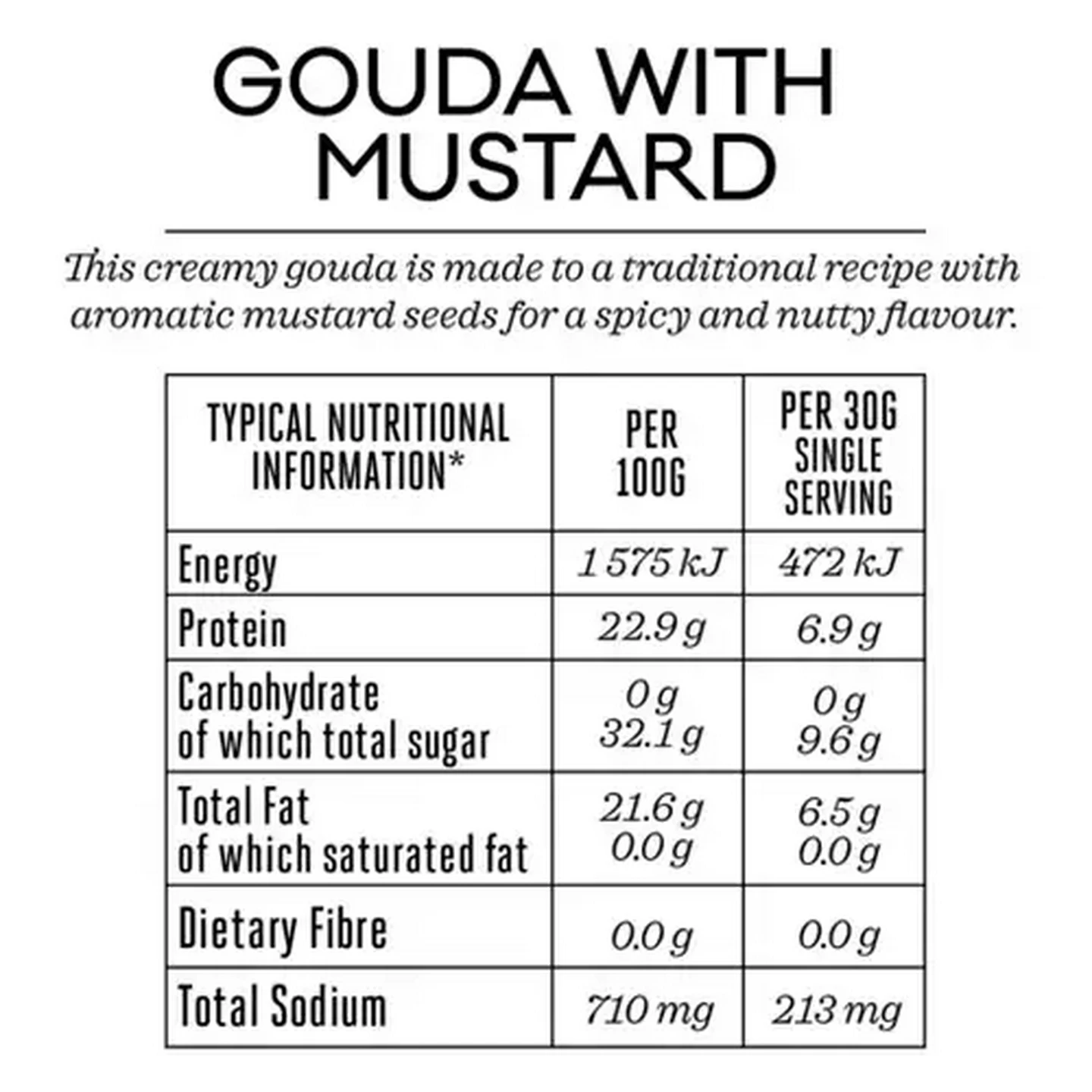 Image of Forage And Feast Mature Gouda Cheese With Mustard 150g