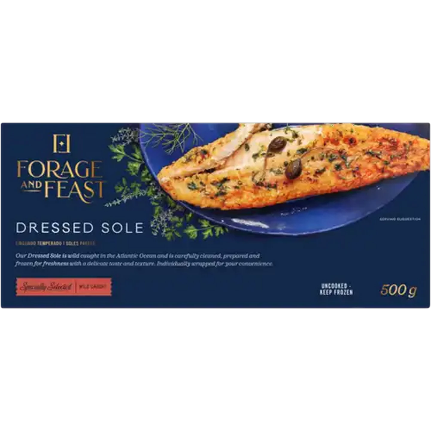 Image of Forage And Feast Frozen Dressed Sole 500g