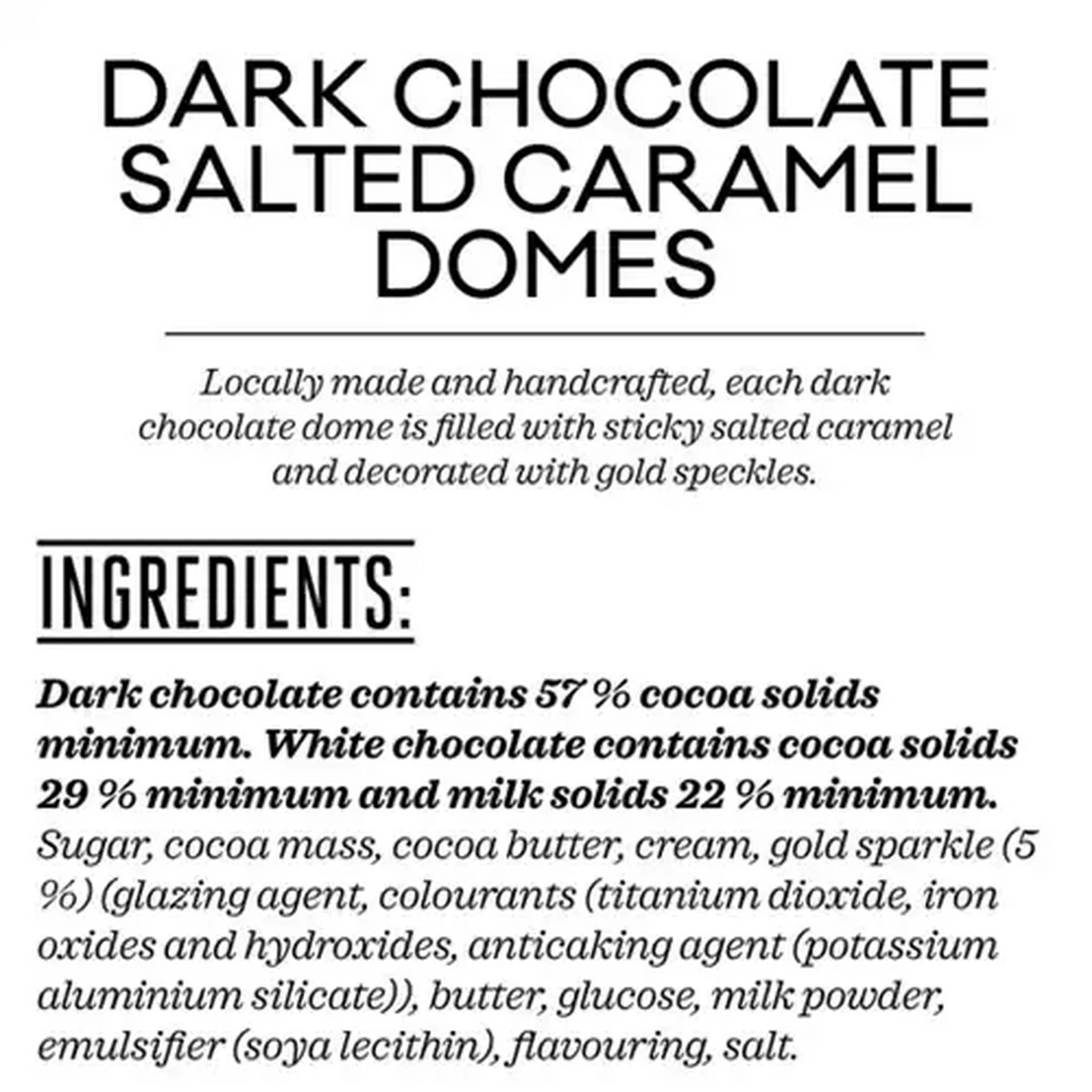Image of Forage And Feast Limited Edition Dark Chocolate Salted Caramel Domes 80g