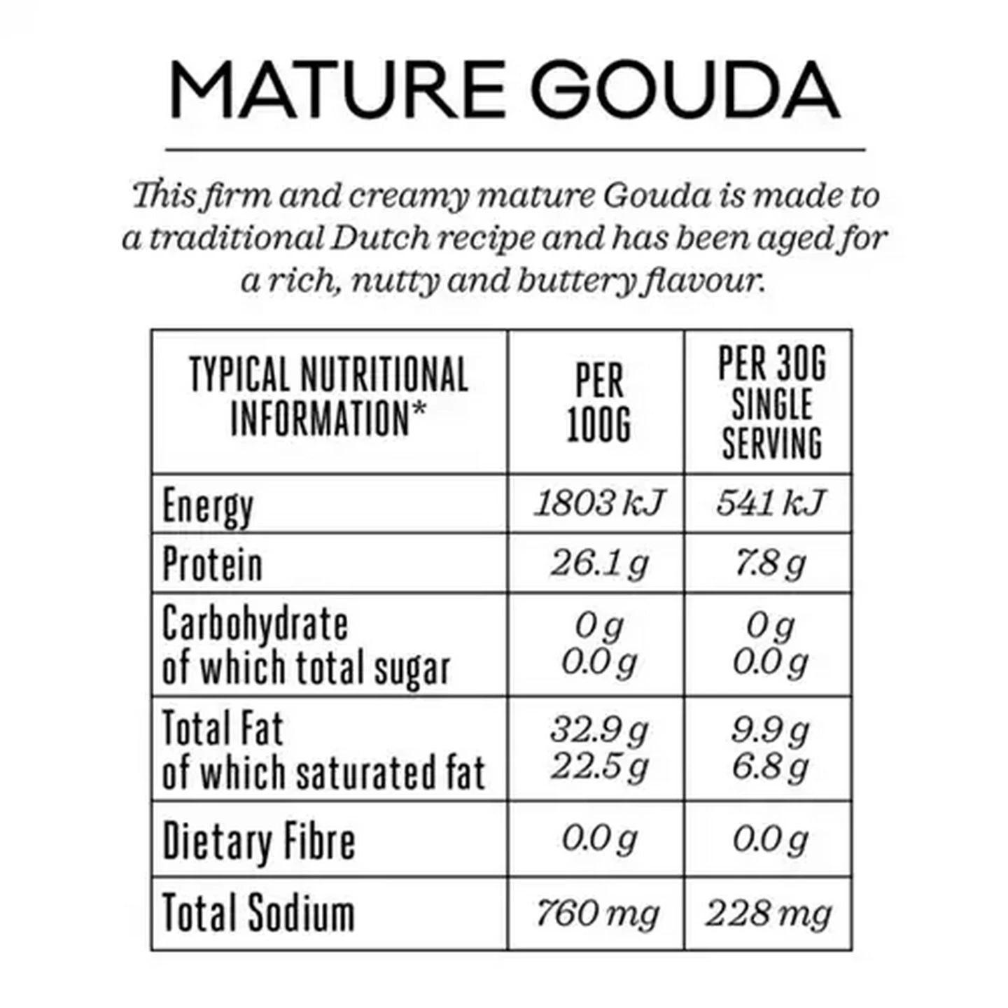 Image of Forage And Feast Mature Gouda Cheese 150g