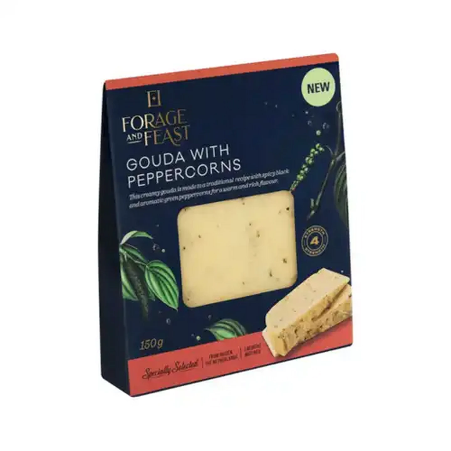 Image of Forage And Feast Gouda Cheese With Peppercorns 150g
