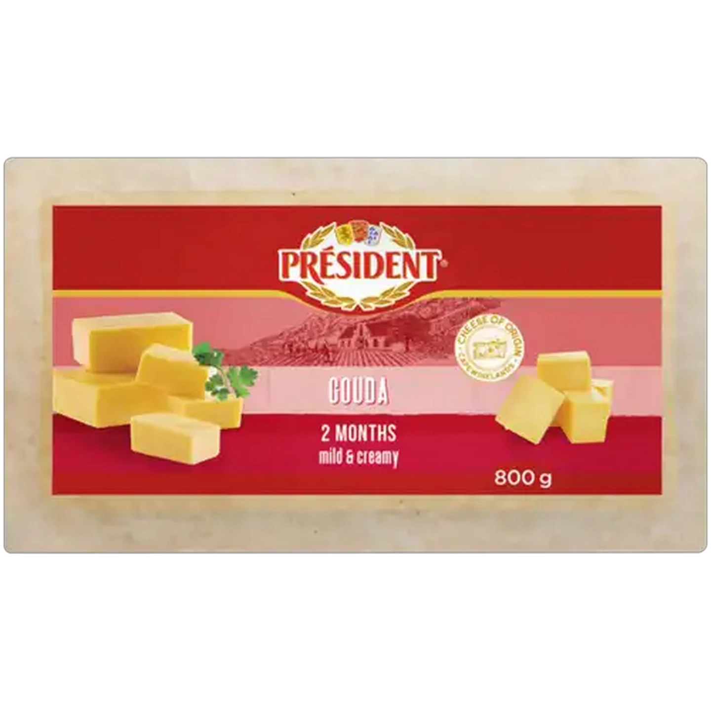 Image of Président 2 Months Mild & Creamy Gouda Cheese 800g