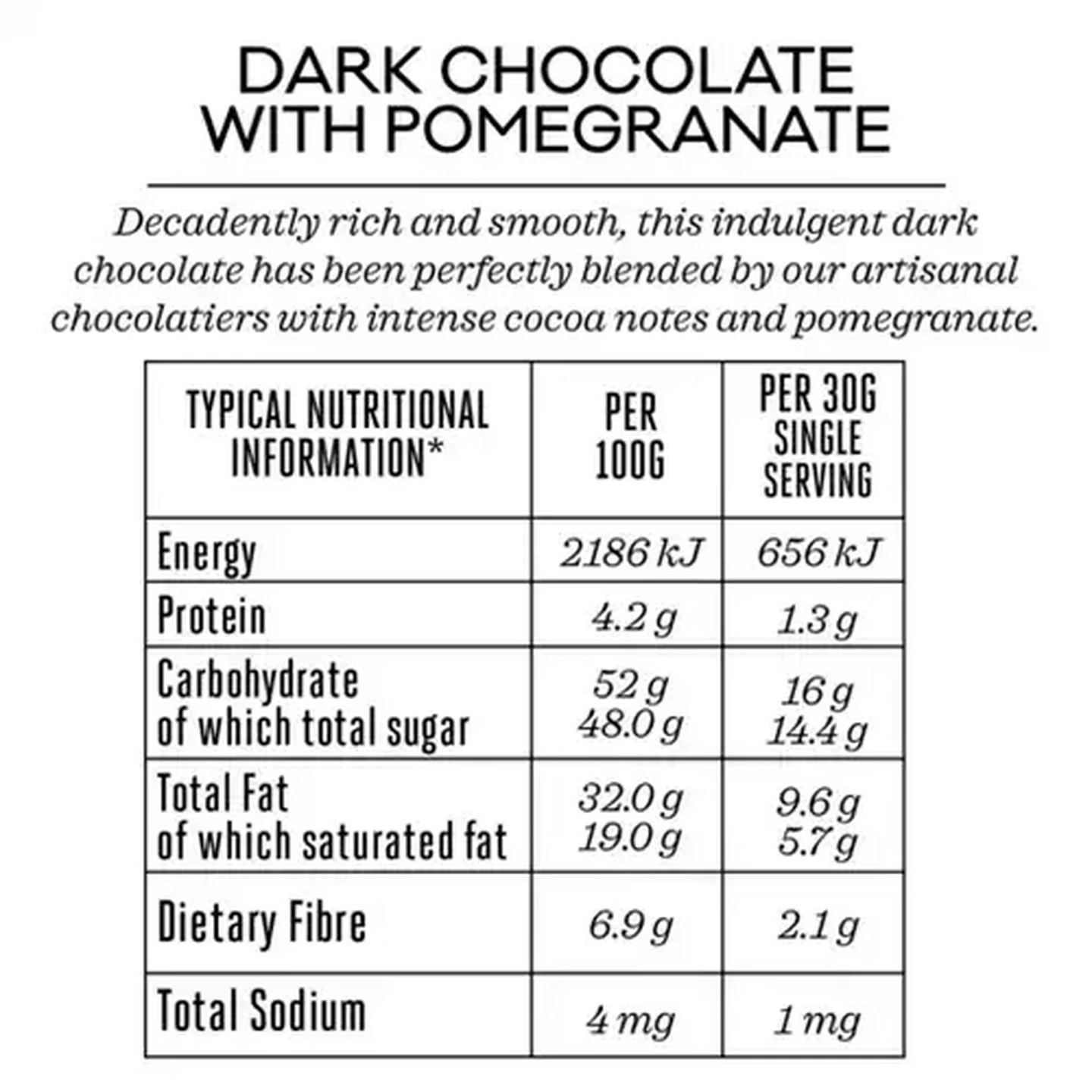 Image of Forage And Feast Pomegranate Dark Chocolate Slab 100g