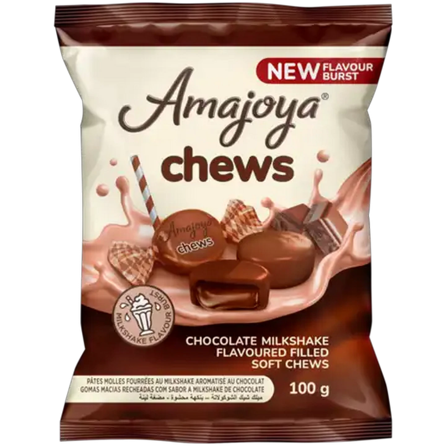 Image of Amajoya Chocolate Milkshake Flavoured Soft Chews 100g
