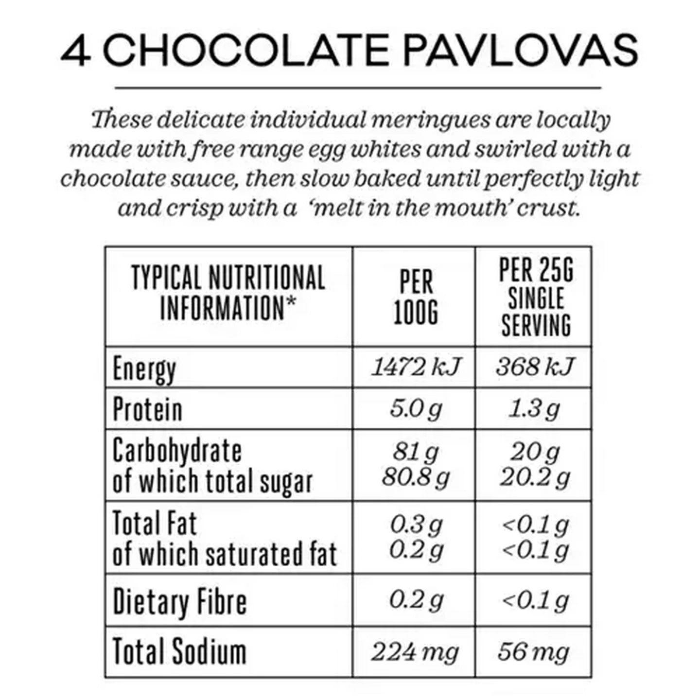 Image of Forage And Feast Limited Edition Chocolate Pavlovas 4 Pack