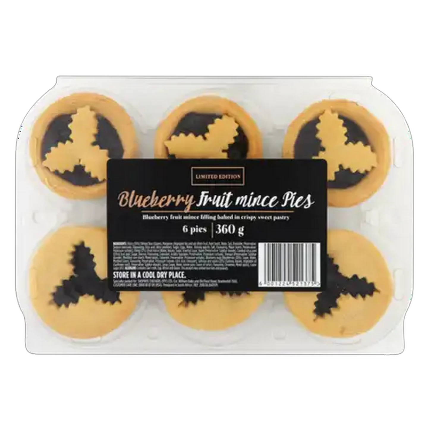 Image of Limited Edition Blueberry Mince Pie Cakes 6 Pack