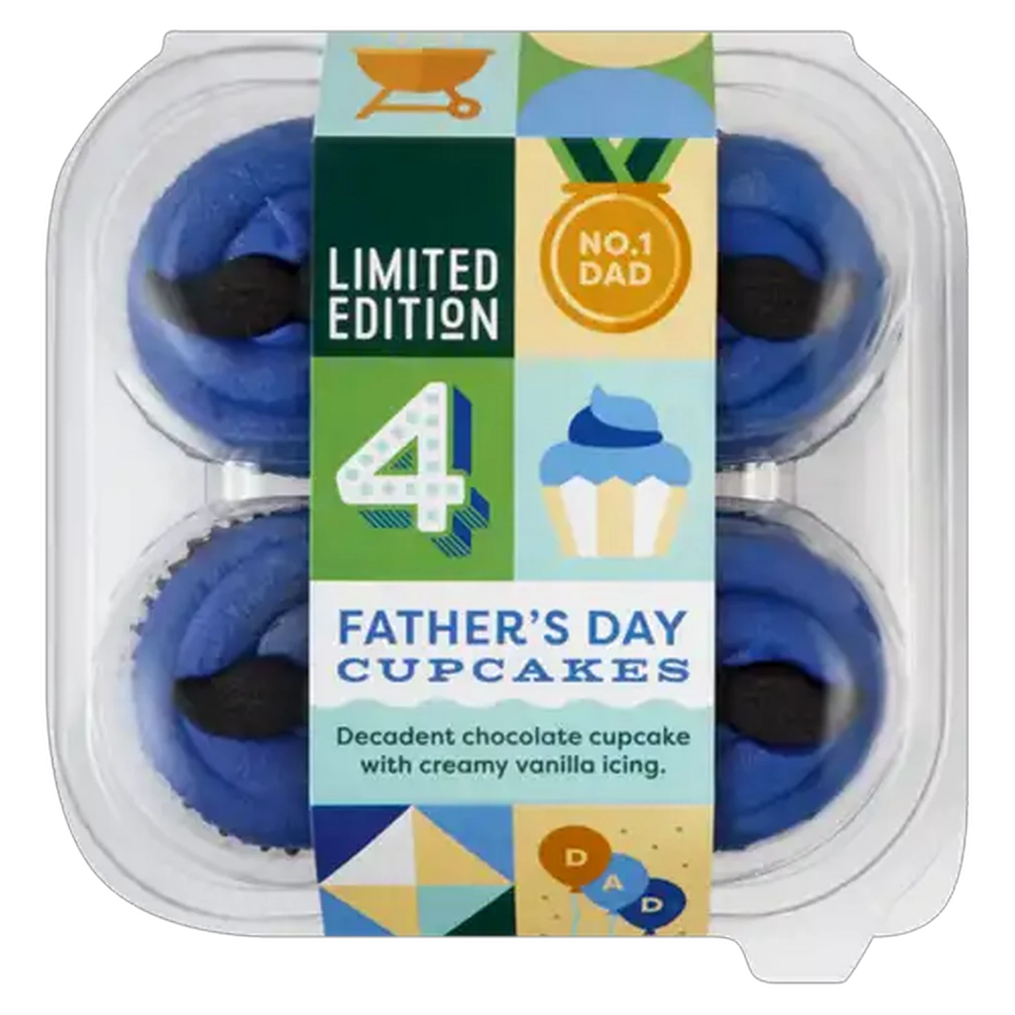 Image of Limited Edition Fathers Day Cupcake 4 Pack