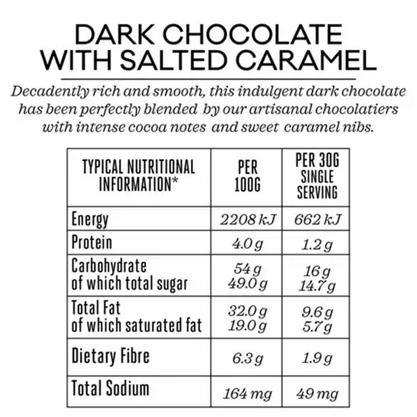 Image of Forage And Feast Salted Caramel Dark Chocolate Slab 100g