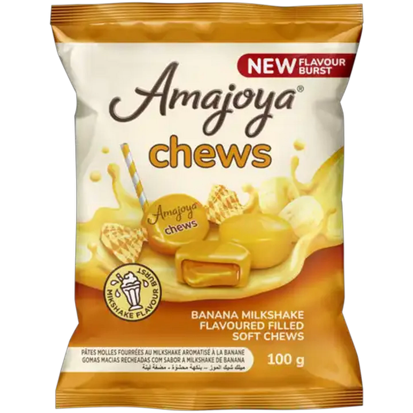 Image of Amajoya Banana Milkshake Flavoured Soft Chews 100g