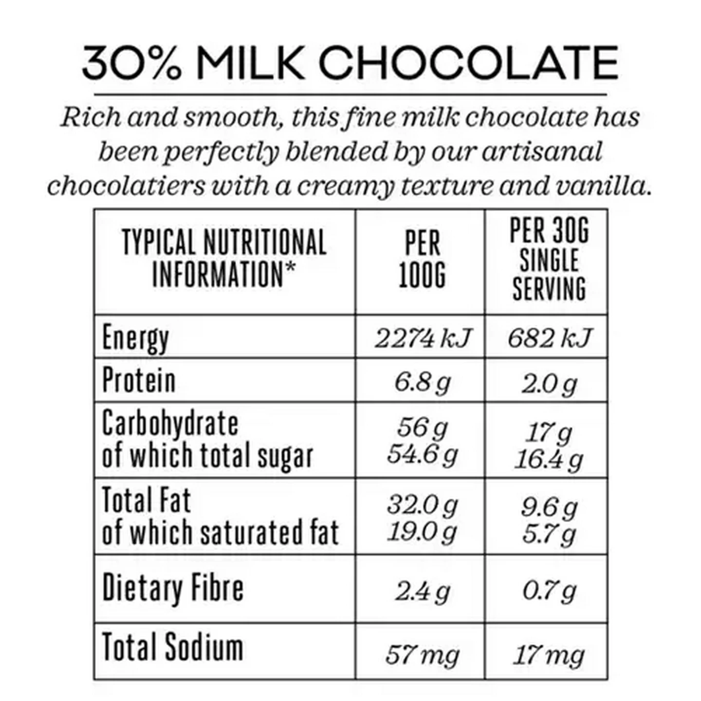 Image of Forage And Feast 30% Milk Chocolate Slab 100g