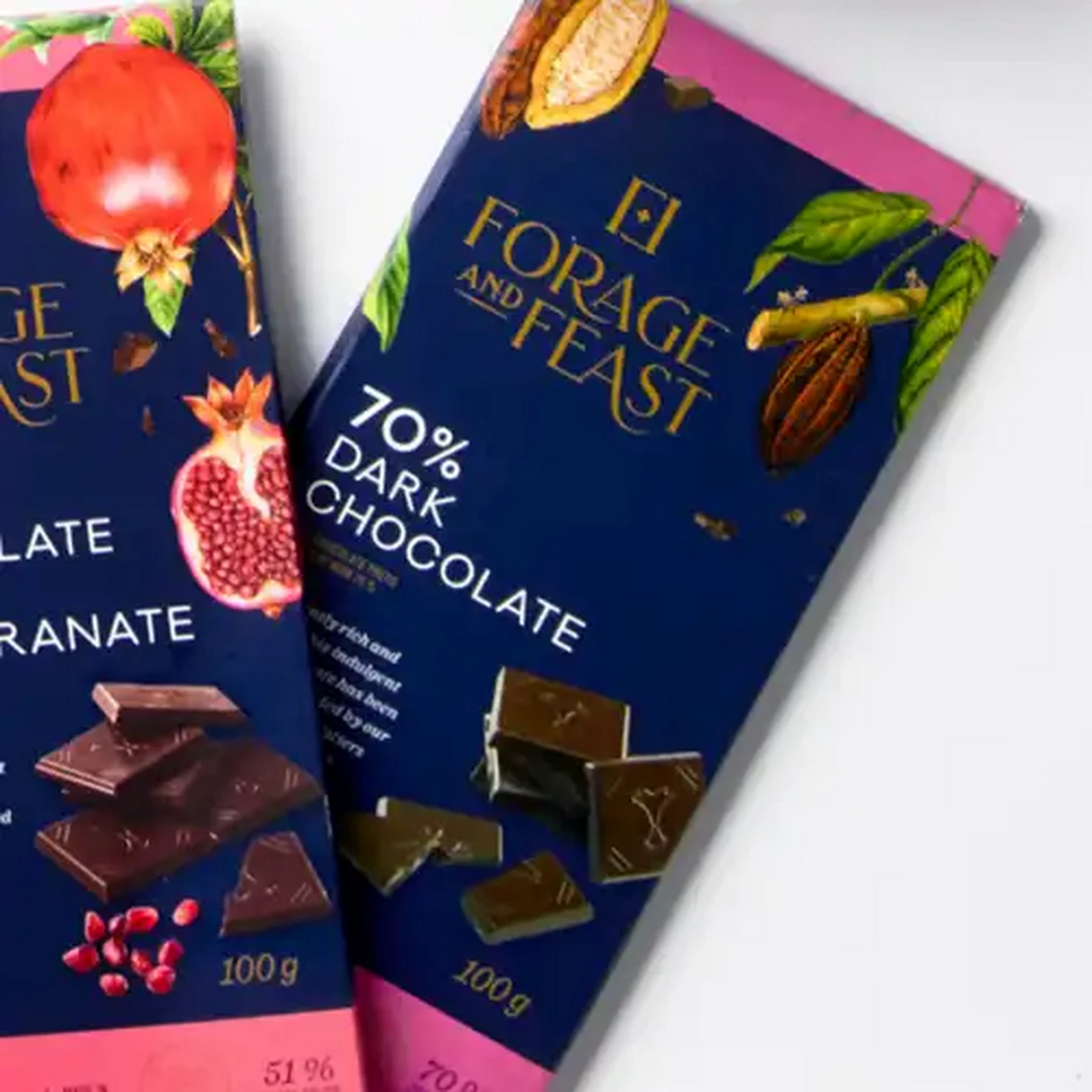 Image of Forage And Feast 70% Dark Chocolate Slab 100g