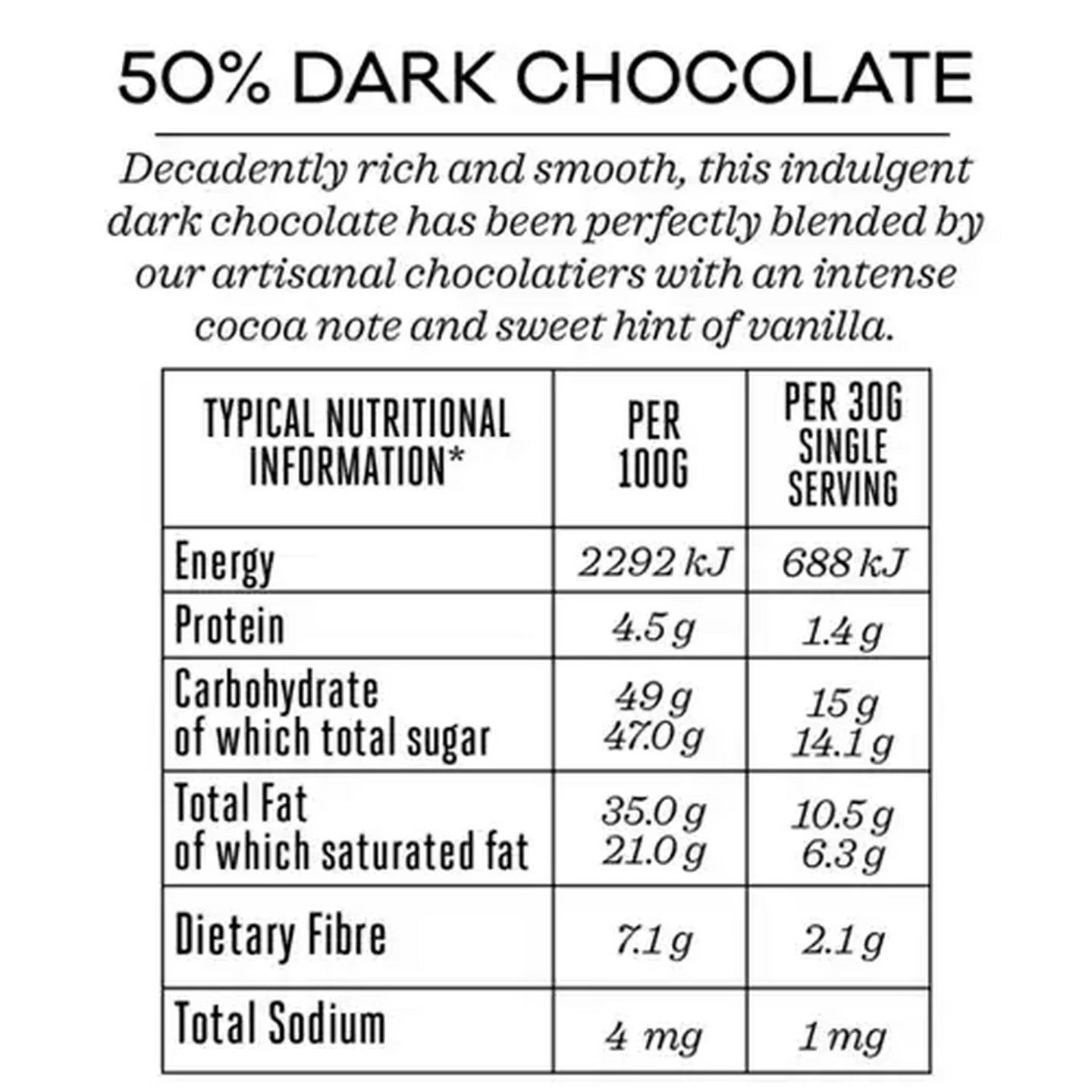 Image of Forage And Feast 50% Dark Chocolate Slab 100g