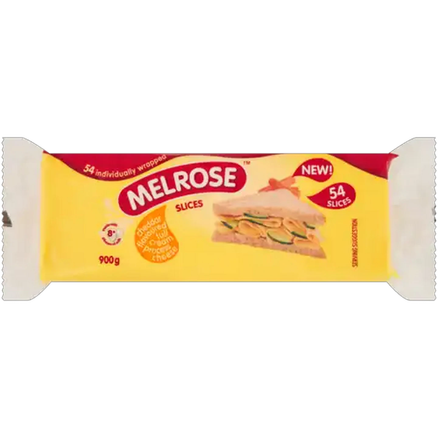 Image of Melrose Cheddar Flavoured Full Cream Process Cheese Slices 900g